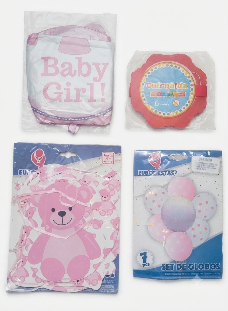 Lote de decoración para fiesta de bienvenida de bebé niña