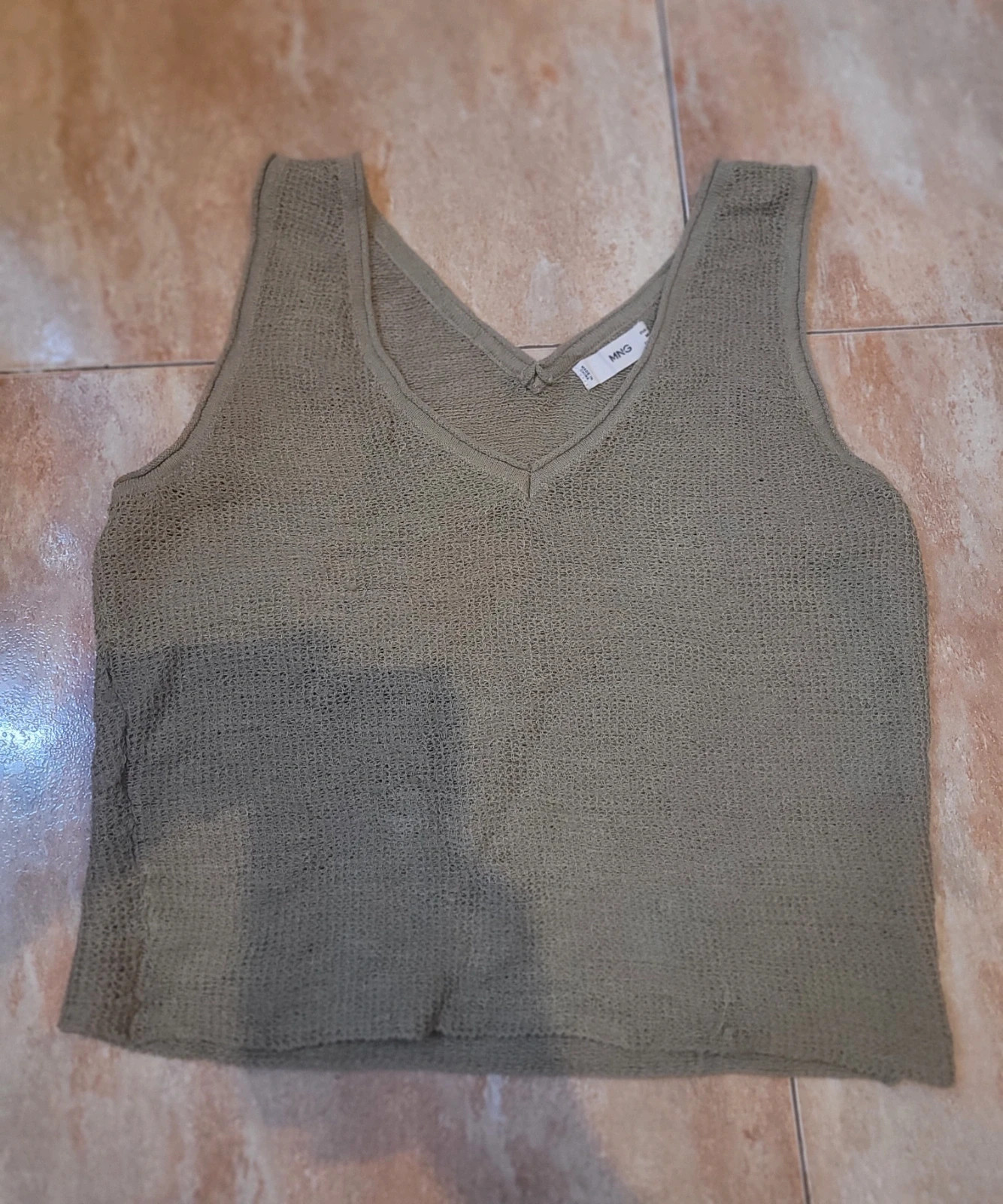 Top de punto de Mango en color verde caqui, talla M. – Mango – taille M / 38 / 10 2
