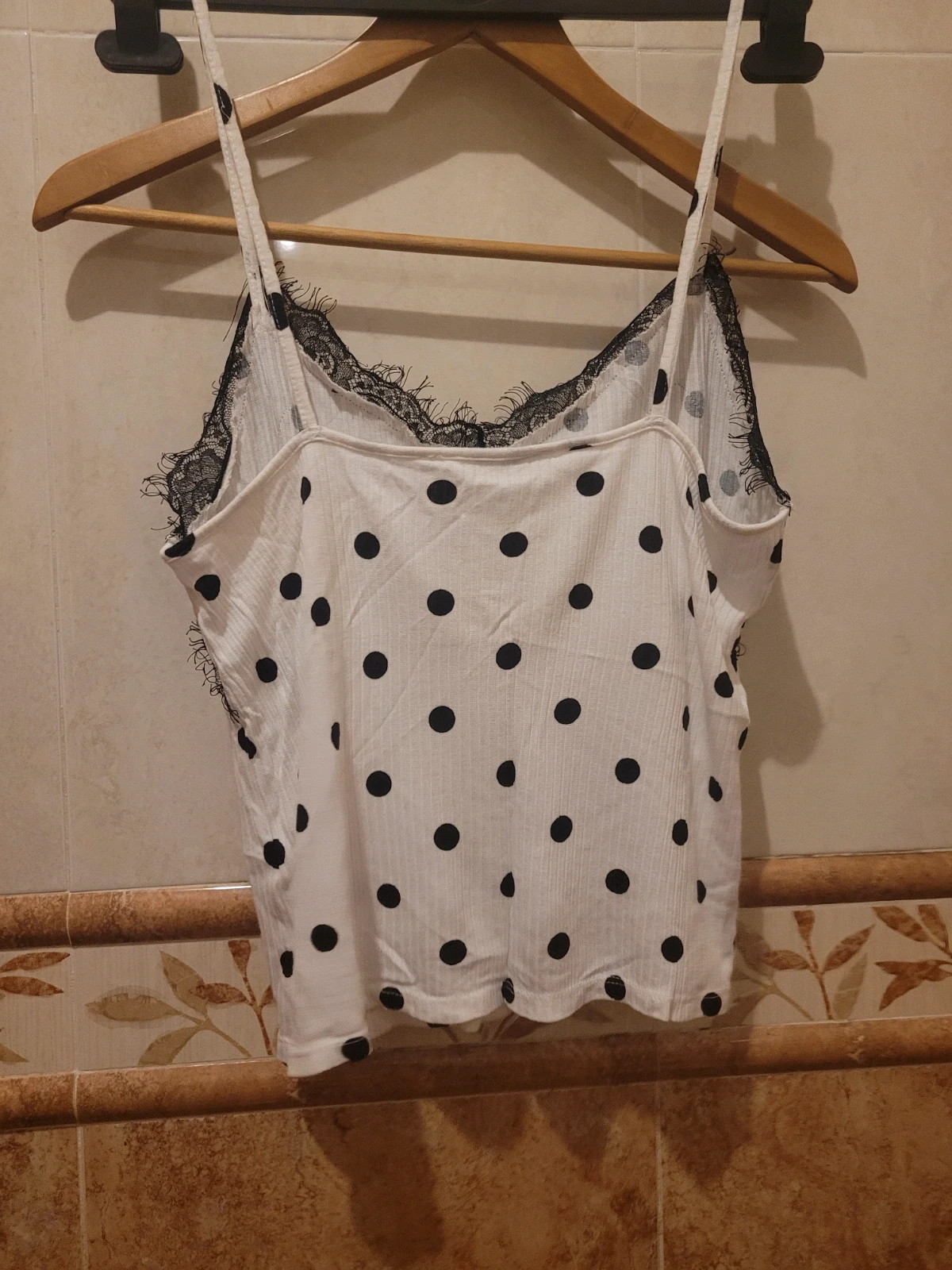 Top de lunares con encaje negro Lefties talla M – Lefties – taille M / 38 / 10 3