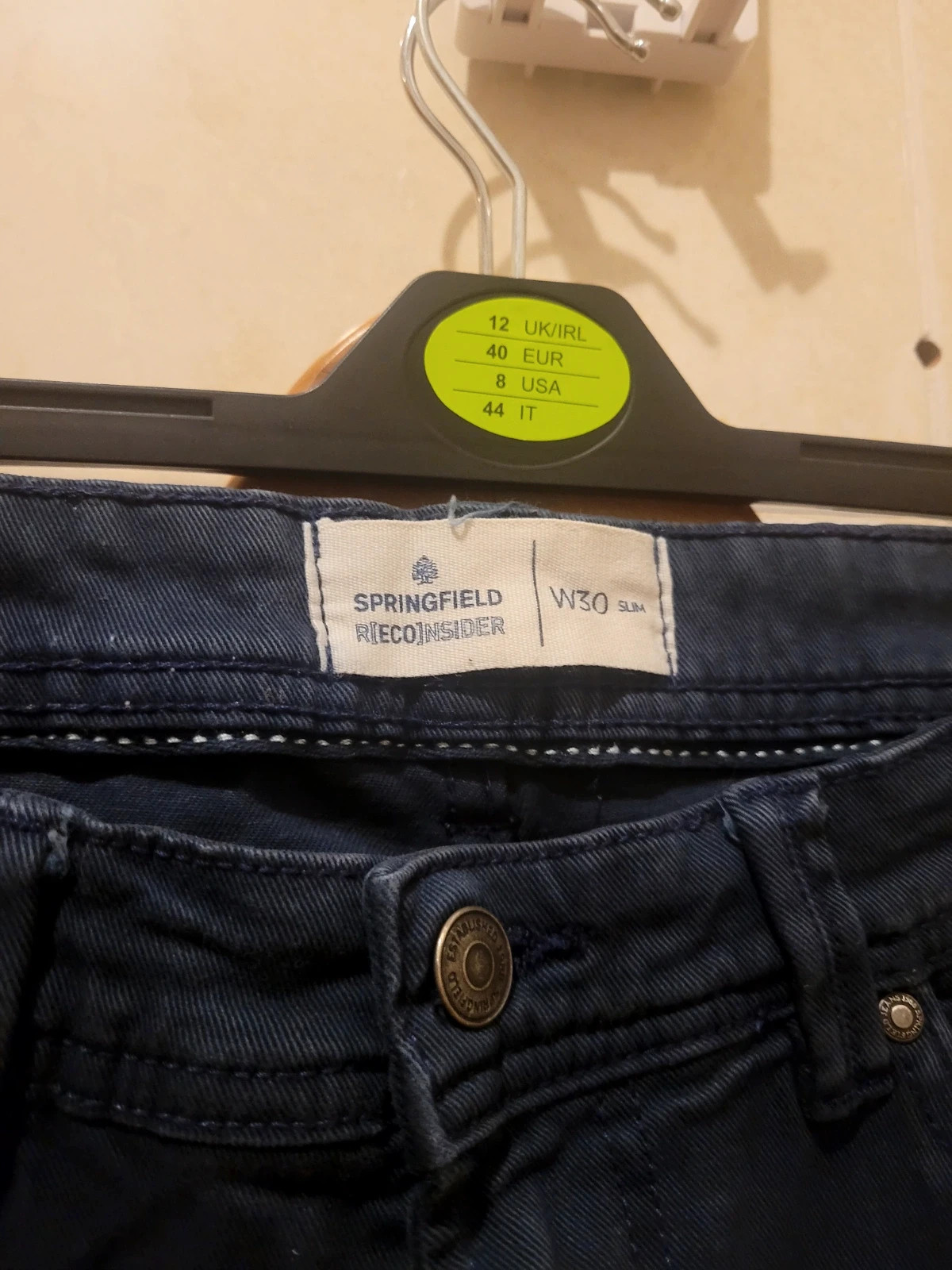 Pantalón Springfield Slim Fit - Azul Marino (W30) – Springfield – taille L 4