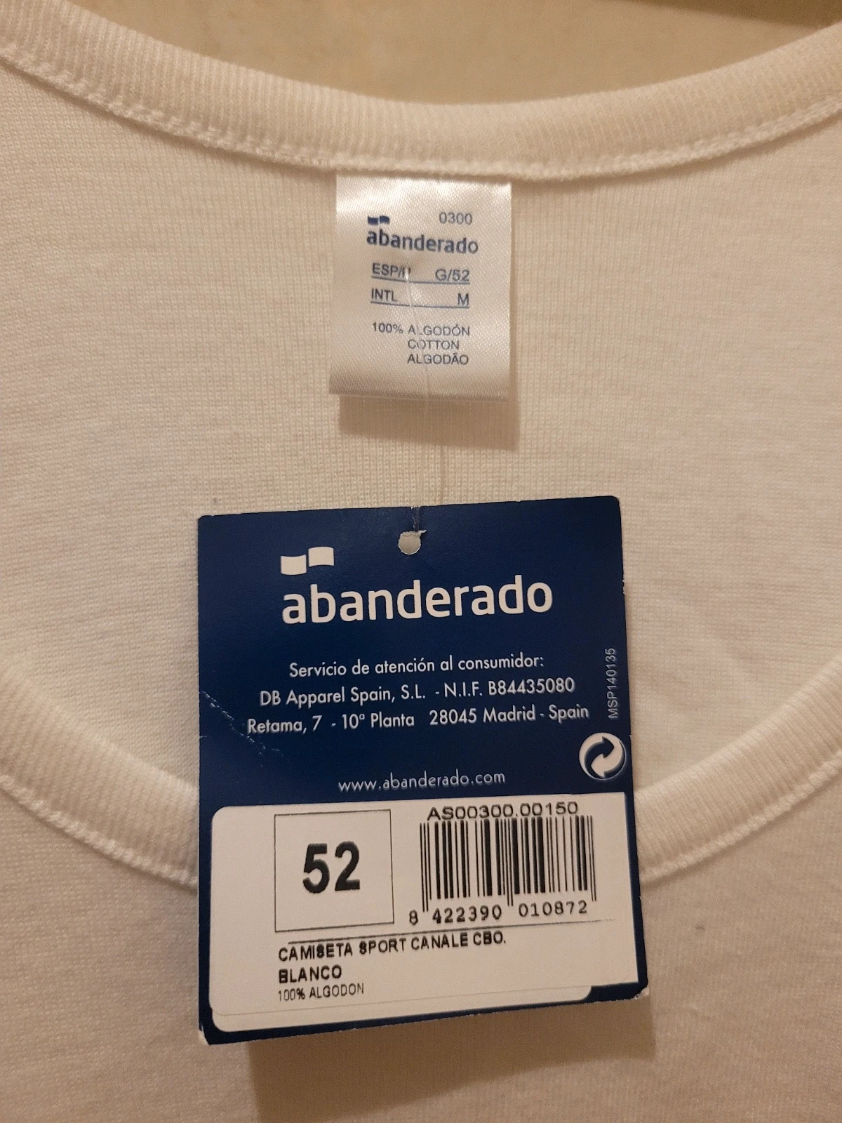 Camiseta Interior de Tirantes Abanderado nueva – Abanderado – taille M 2