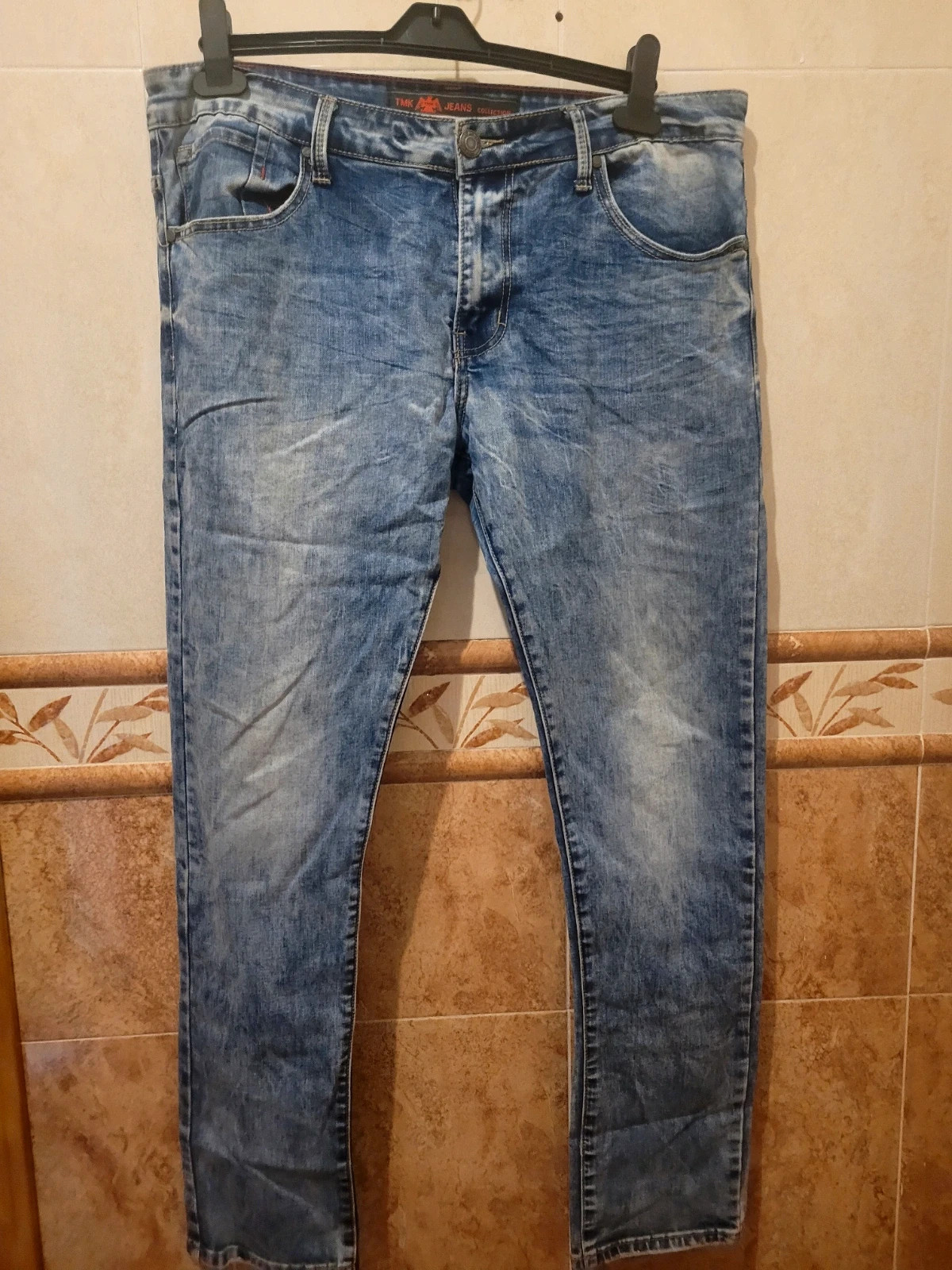 Vaqueros TMK Jeans Lavado Claro Estilo "Acid Wash" - Talla 50/36