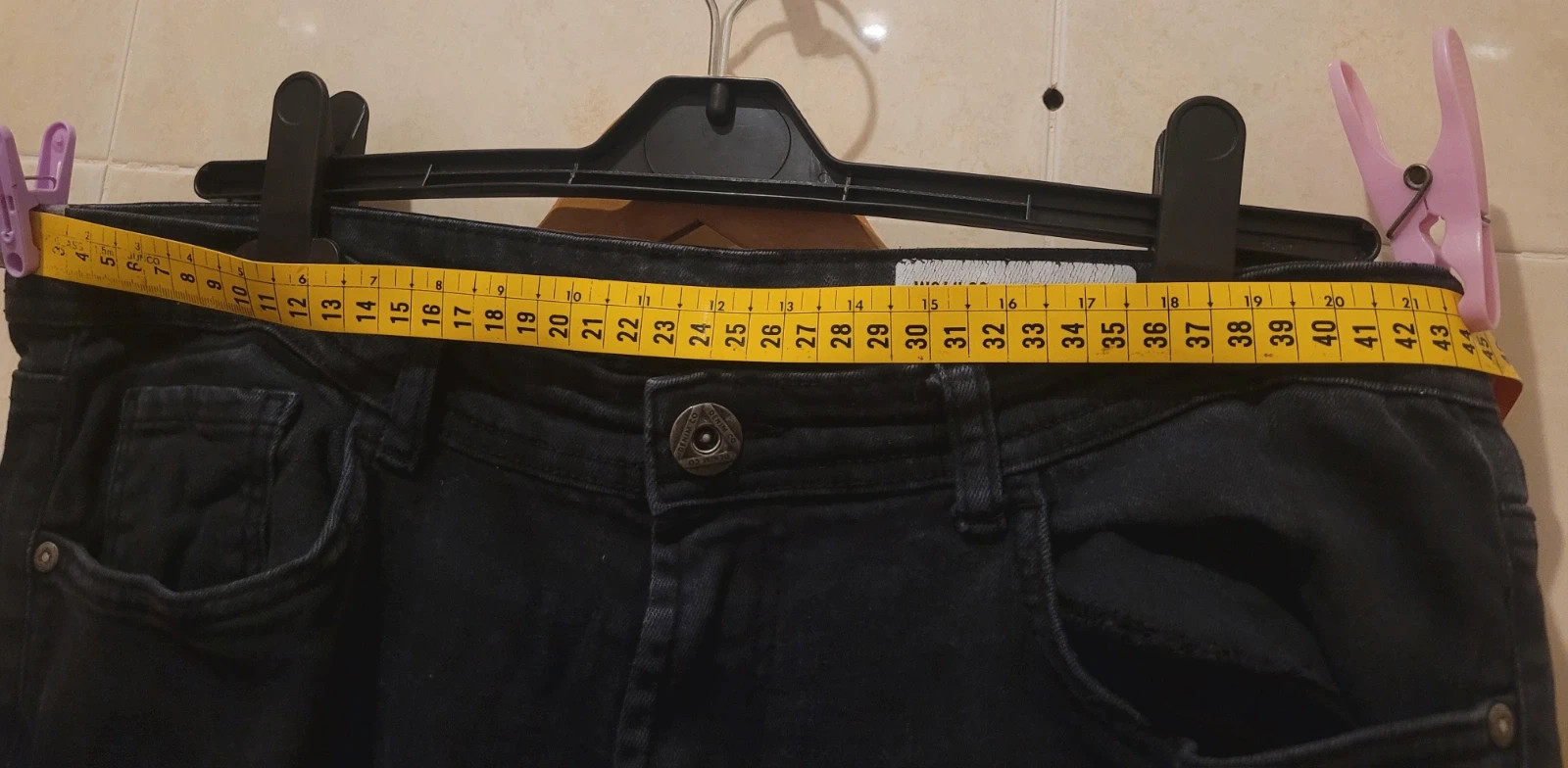 Vaqueros Denim Co. Slim - Negros con Rotos (W34/L30) – Denim Co – taille L 2