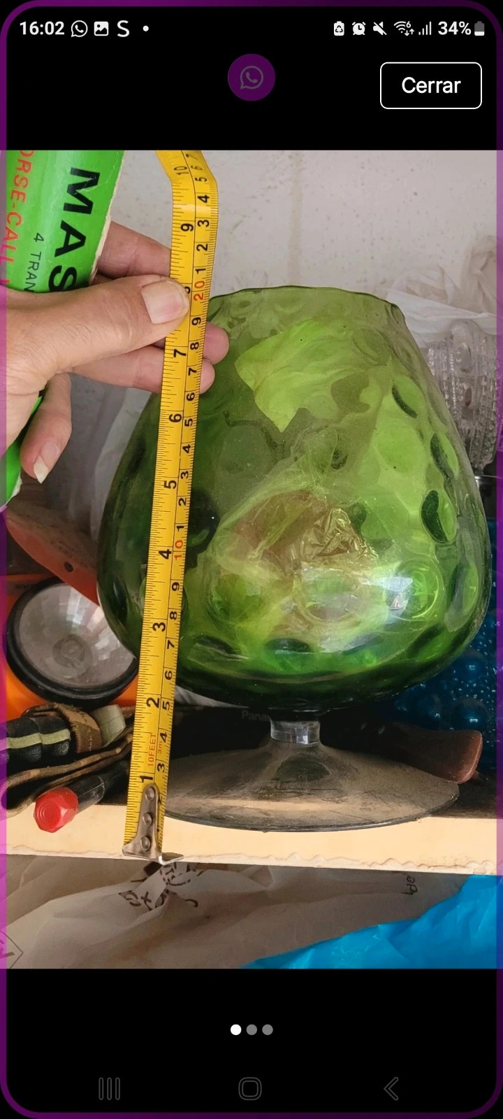 Copa de cristal verde