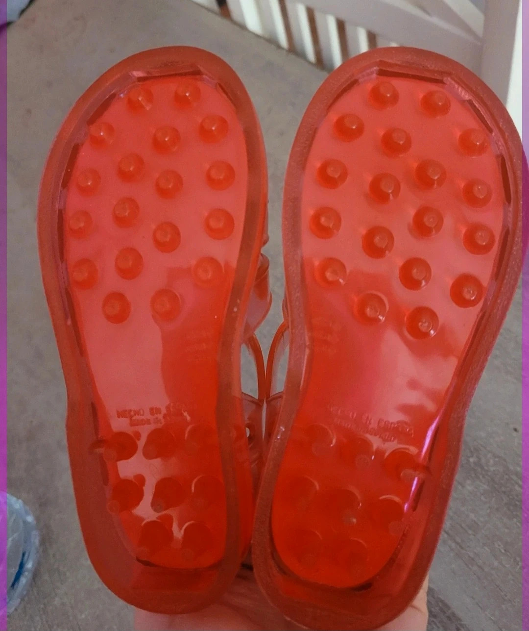 Cangrejeras transparentes rosas piña – Made In Spain – taille 26