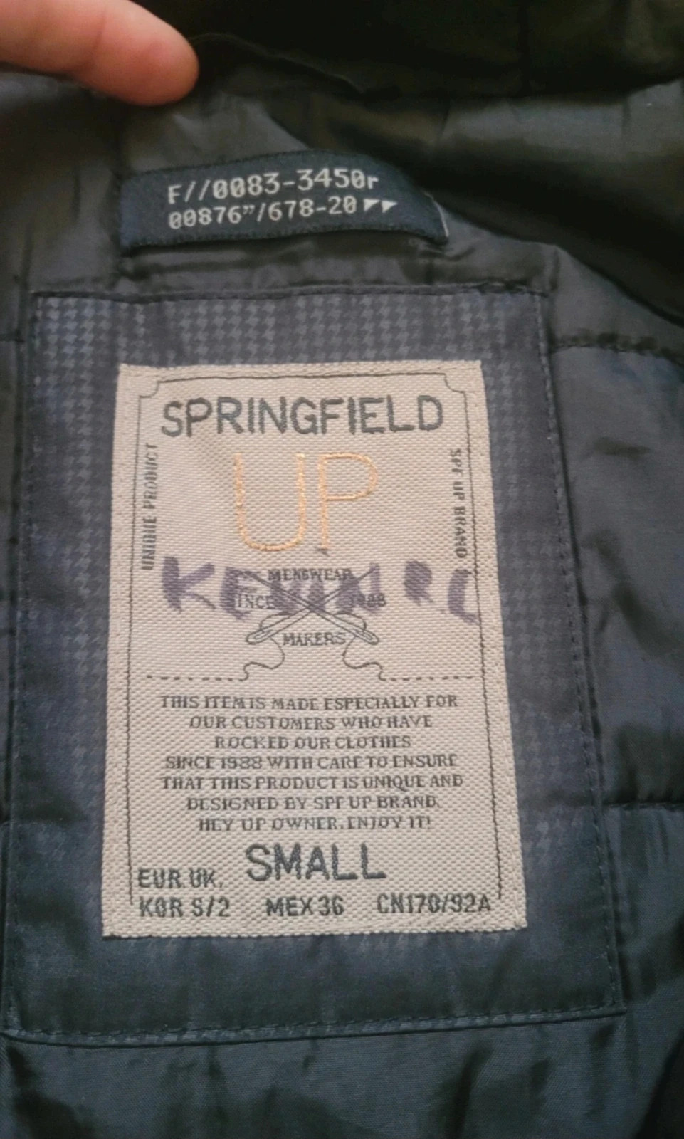 Chaqueta negra con capucha – Springfield – taille M 3