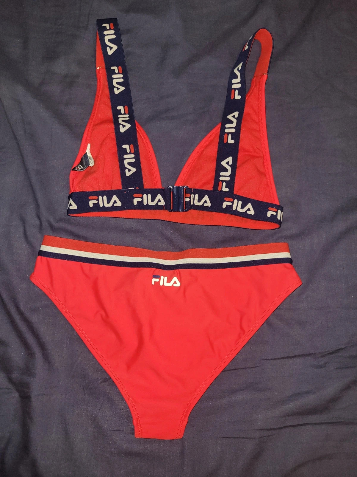 Bikini rojo Fila original con bandas elásticas talla L/m – FILA – taille M / 38 / 10 3