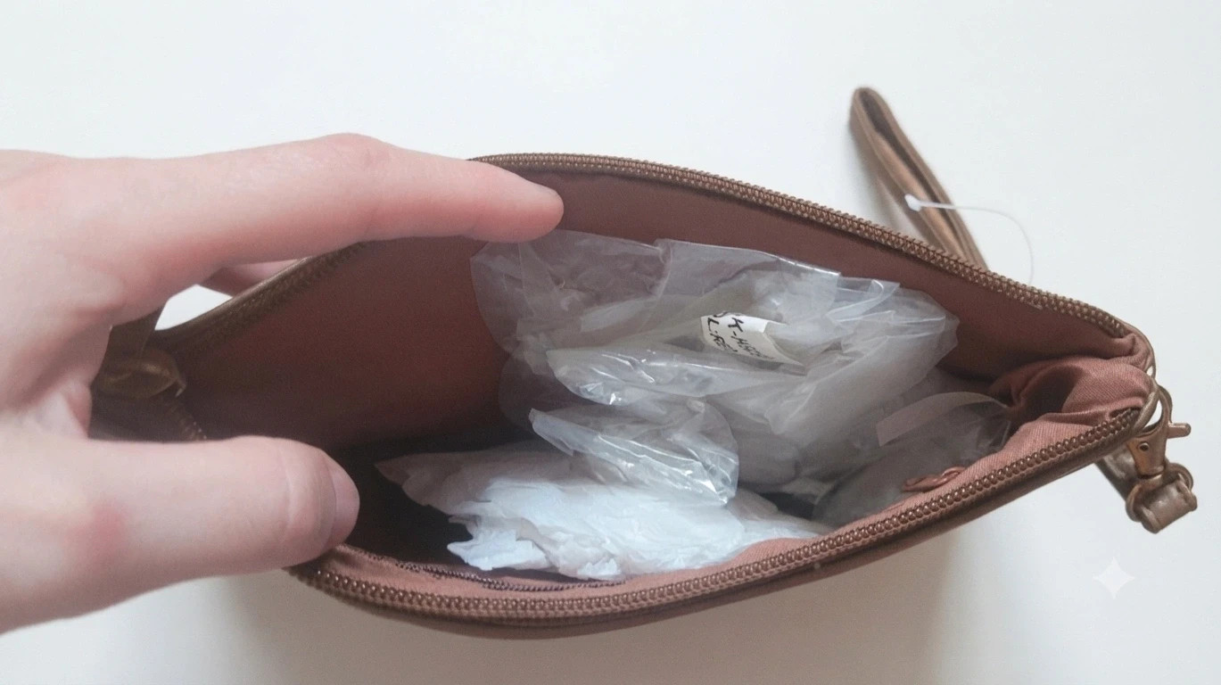 Cartera de mano marrón tipo sobre – D&H 3