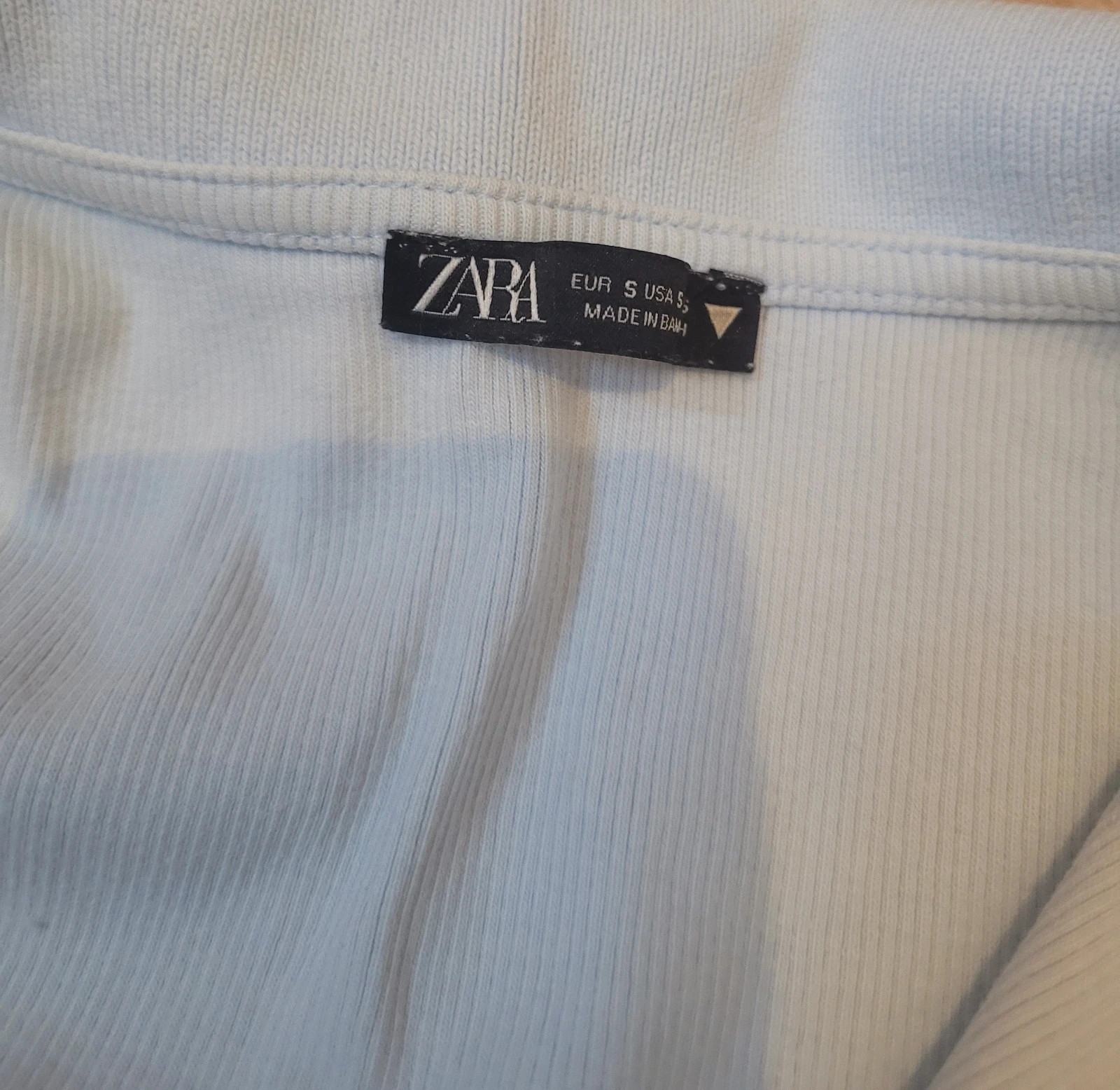 Crop top de canalé celeste con cuello polo Zara – Zara – taille S / 36 / 8 3