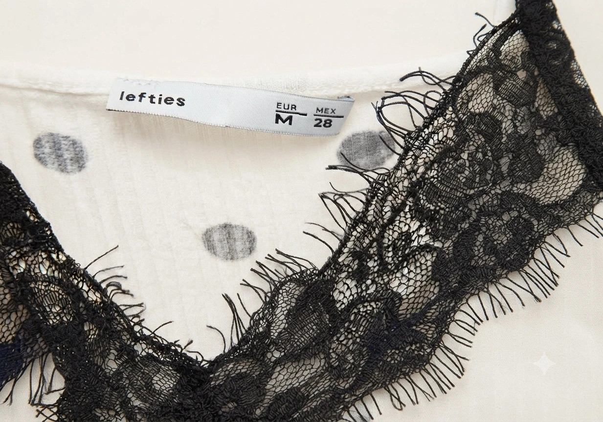 Top de tirantes blancos con estampado de lunares negros lesties talla m – Lefties – taille M / 38 / 10 3