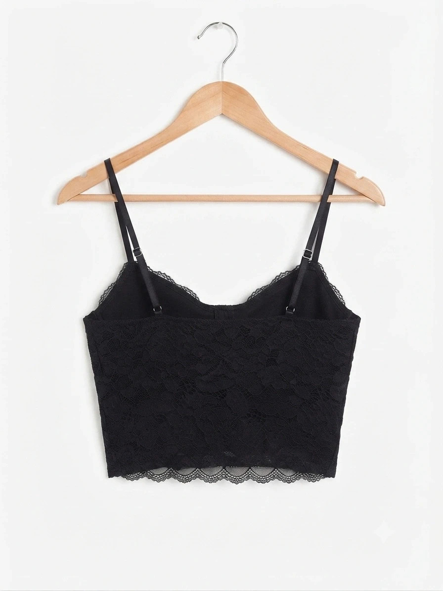 Top corsé encaje negro bustier - Talla XS / S – sin marca – taille XS / 34 / 6 2