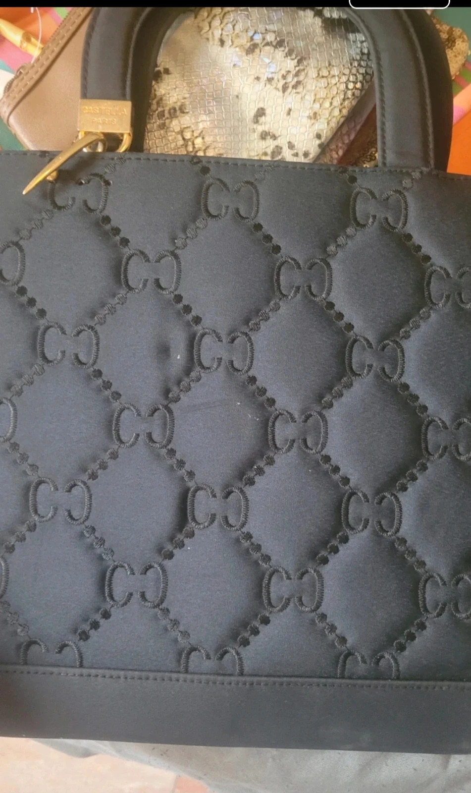 Bolso de mano negro estilo vintage acolchado nuevo – Castella – taille Taille unique 4
