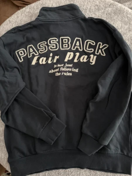 Sudadera Fair Play con cremallera media negra blanca – taille M / 38 / 10 2