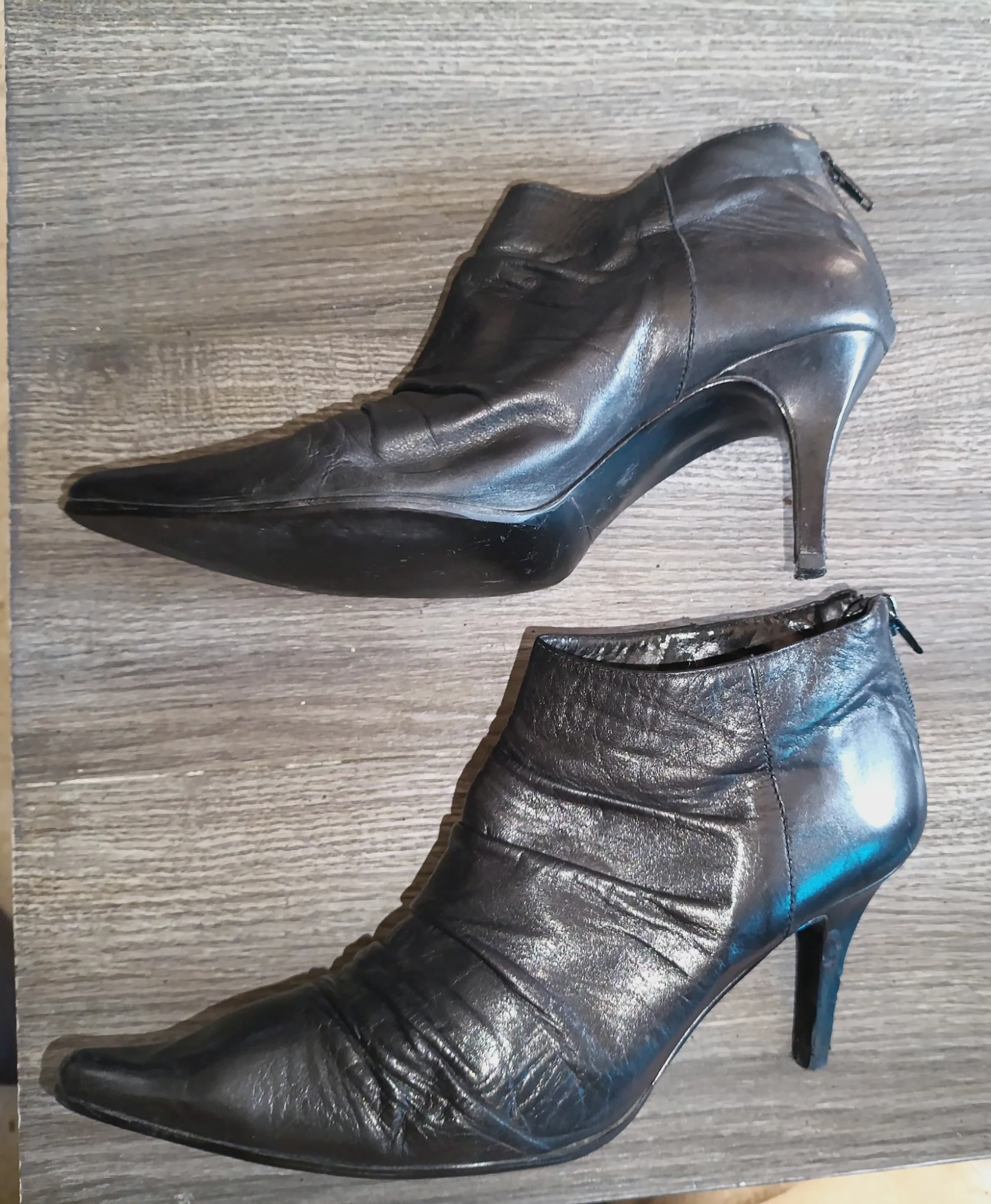 Bottines à talons San Marina en cuir noir