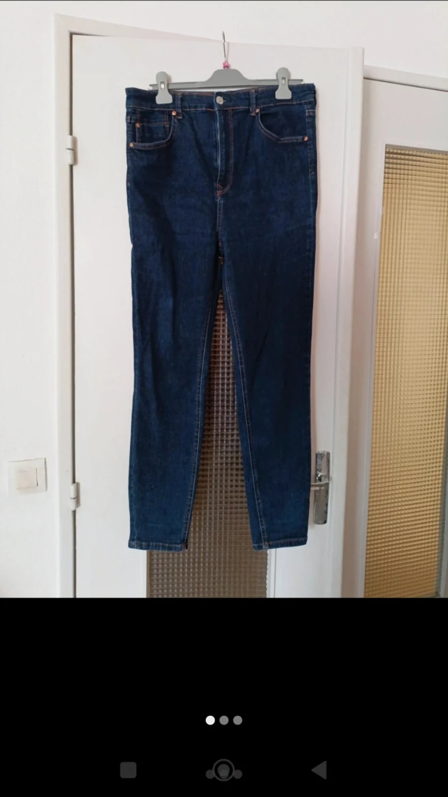 Jean skinny taille haute bleu brut