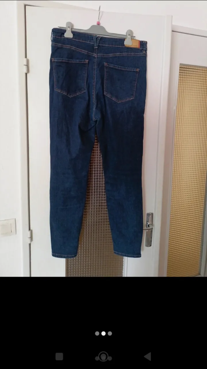 Jean skinny taille haute bleu brut – Stradivarius – taille 40 2