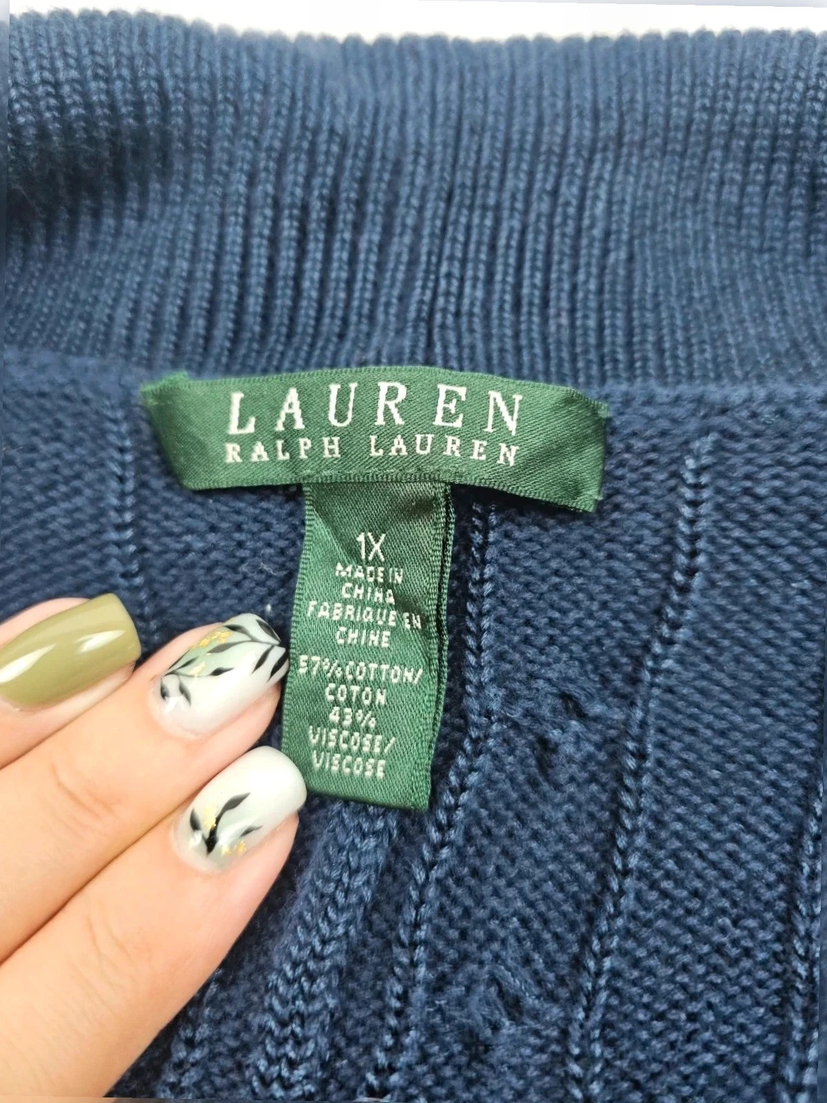 Gilet Torsadé cableknit bleu marine Ralph lauren - XL – Ralph Lauren – taille XL / 42 / 14 3