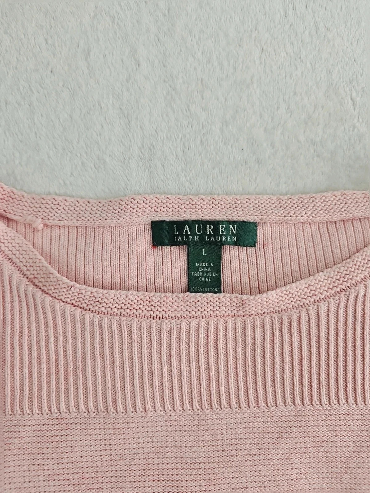 Pull col rond rose Pâle Ralph Lauren - S – Ralph Lauren – taille S / 36 / 8 3