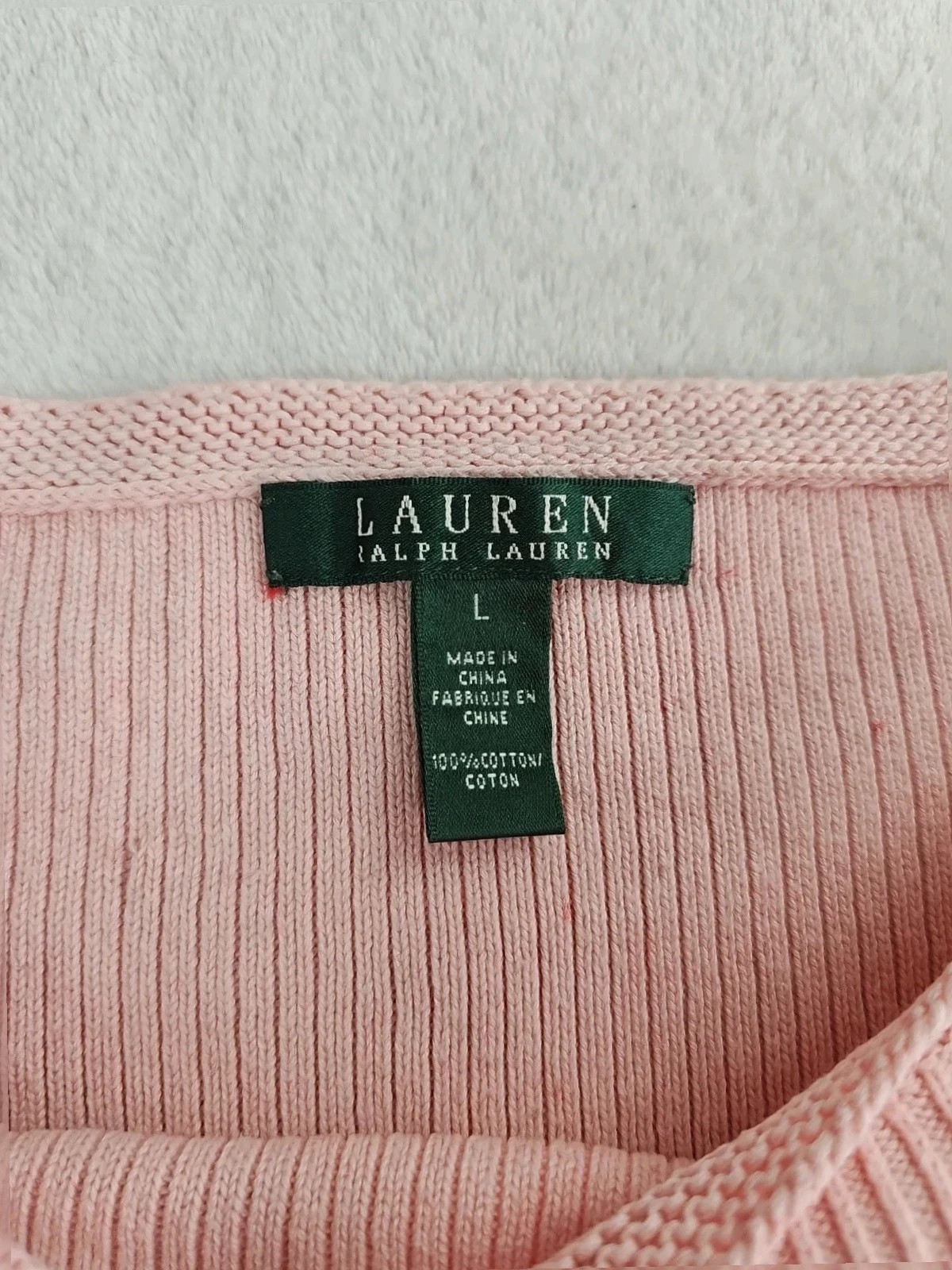 Pull col rond rose Pâle Ralph Lauren - S – Ralph Lauren – taille S / 36 / 8 4