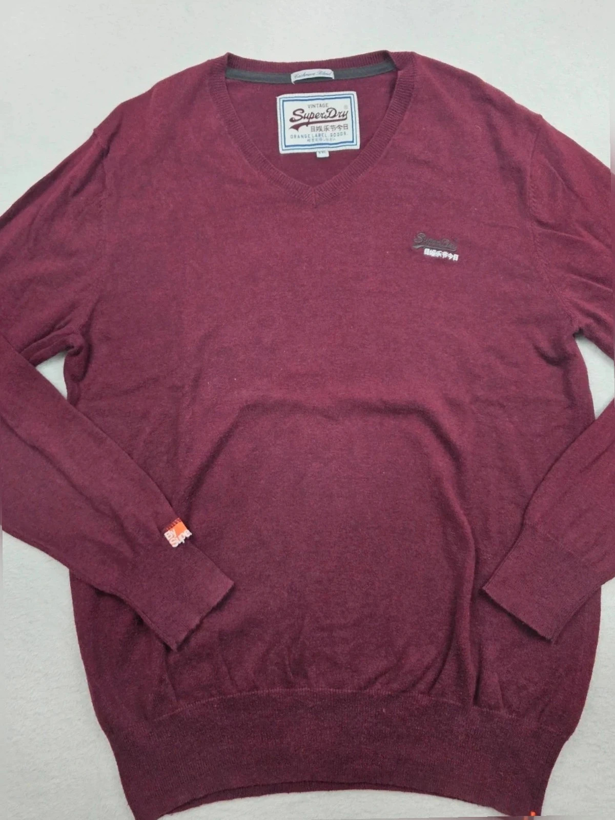 Pull col V superdry vintage Bordeaux XXL