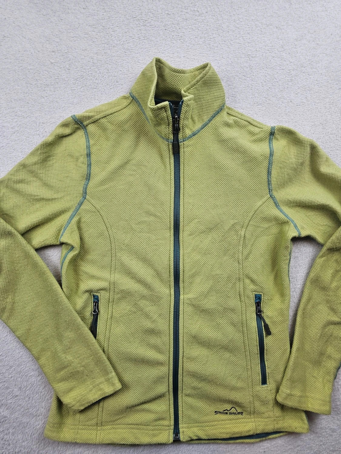 Veste polaire Eddie Bauer outdoor zippé randonnée poches mains logo brodé vert Femme taille S