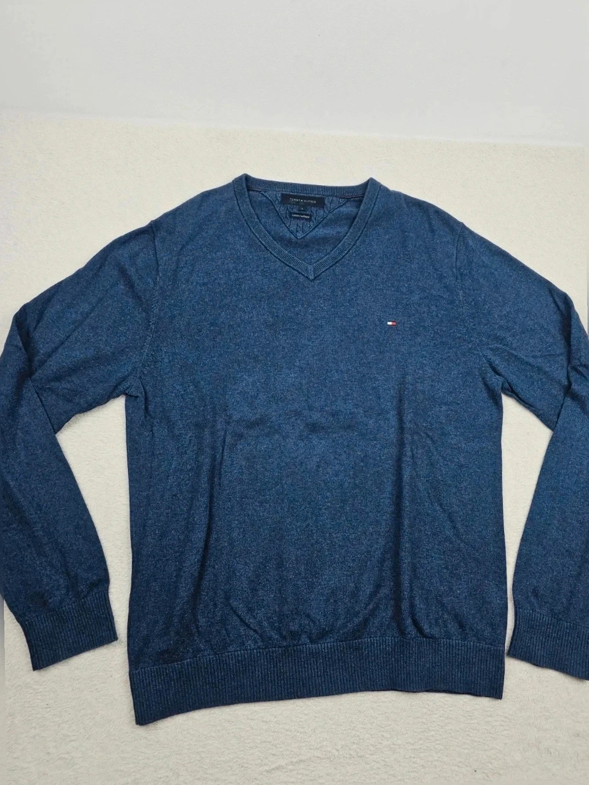 Pull col V Tommy hilfiger Bleu Marine l Cachemire – Tommy Hilfiger – taille L 2