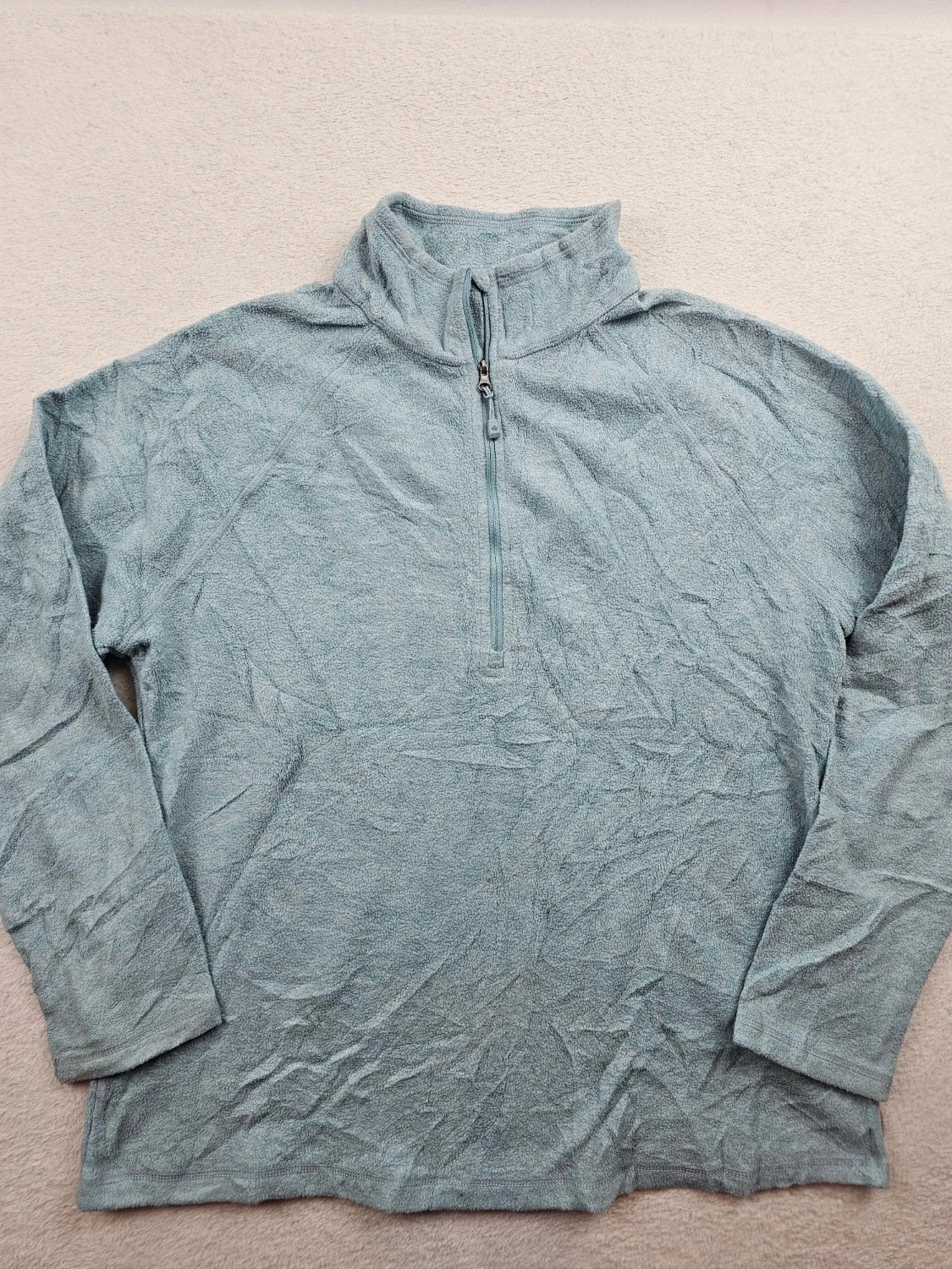 Veste polaire Eddie Bauer outdoor col zippé manches raglan demi-zip bleu Femme taille L