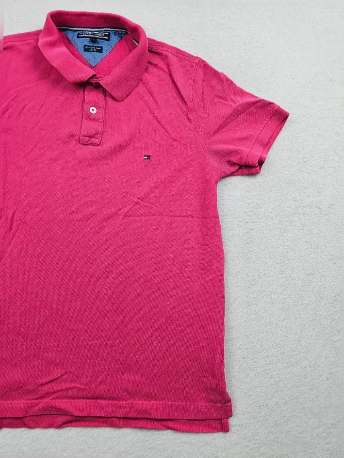 Polo Tommy Hilfiger Rose Fuchsia slim fit L – Tommy Hilfiger – taille L 2