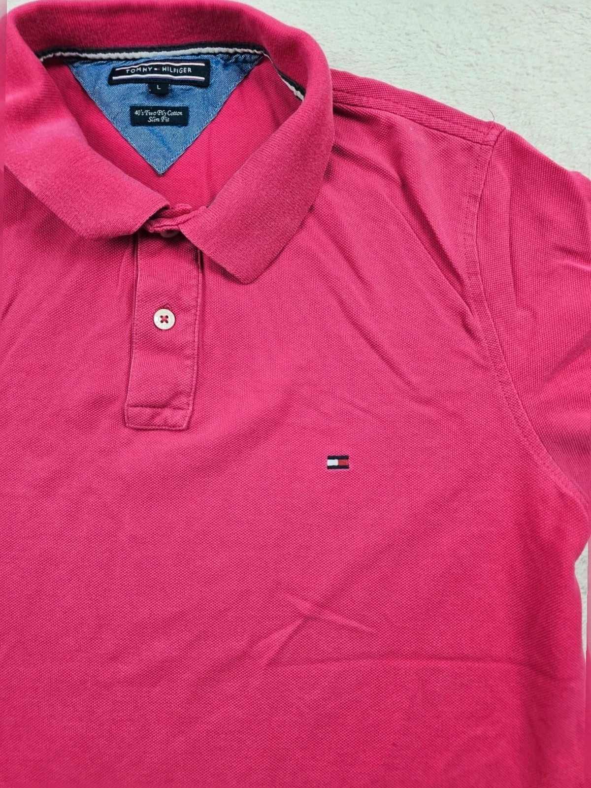 Polo Tommy Hilfiger Rose Fuchsia slim fit L – Tommy Hilfiger – taille L 4