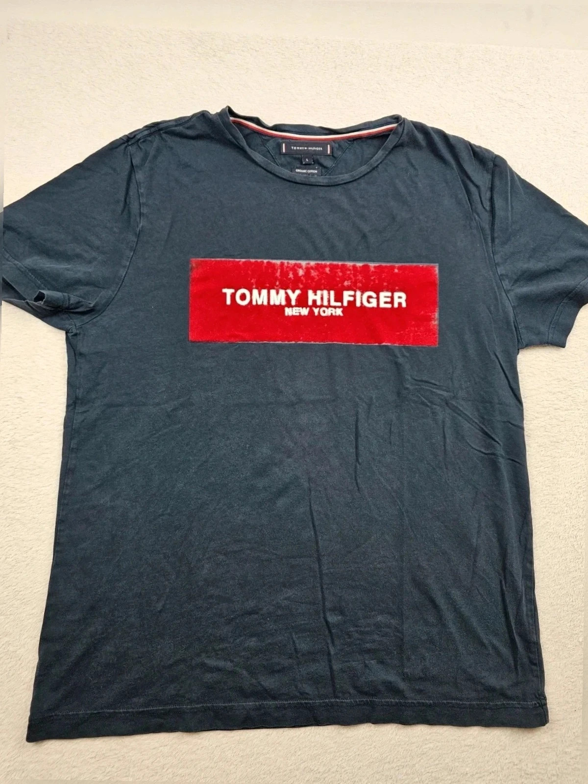 T-shirt Bleu Marine tommy hilfiger L – Tommy Hilfiger – taille L 3