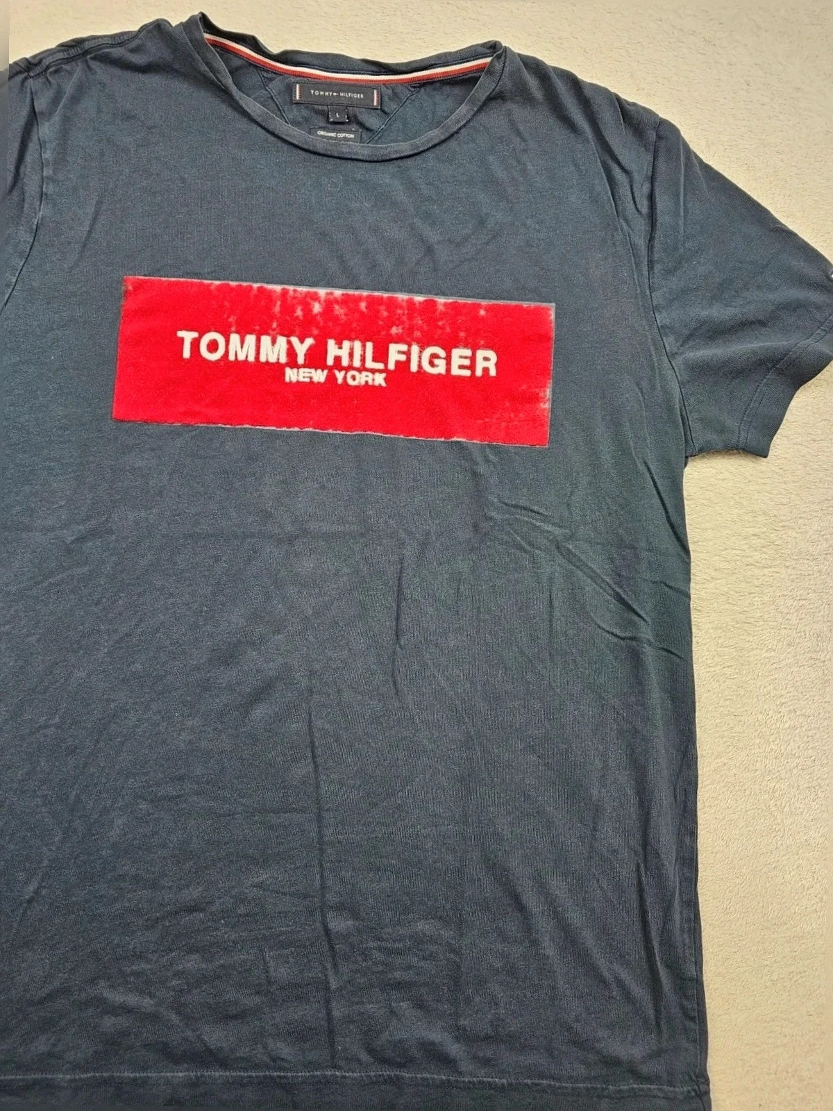 T-shirt Bleu Marine tommy hilfiger L – Tommy Hilfiger – taille L 2