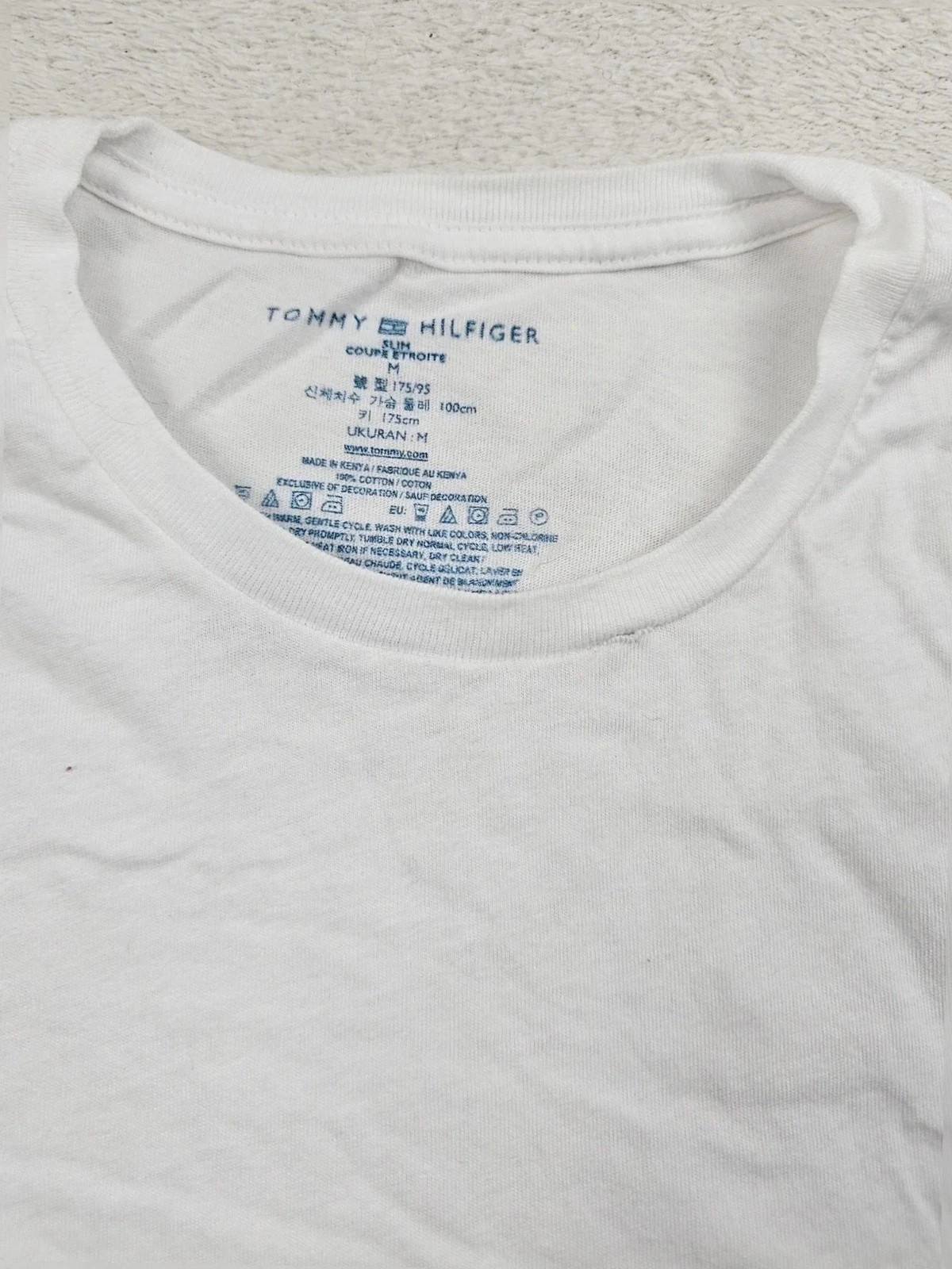 T-shirt uni Blanc logo Brodé Bas M – Tommy Hilfiger – taille M 3