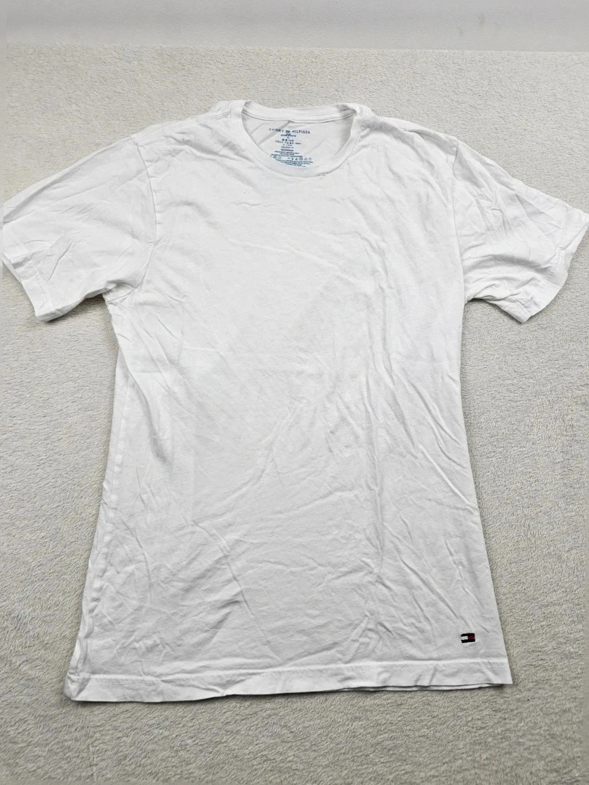 T-shirt uni Blanc logo Brodé Bas M