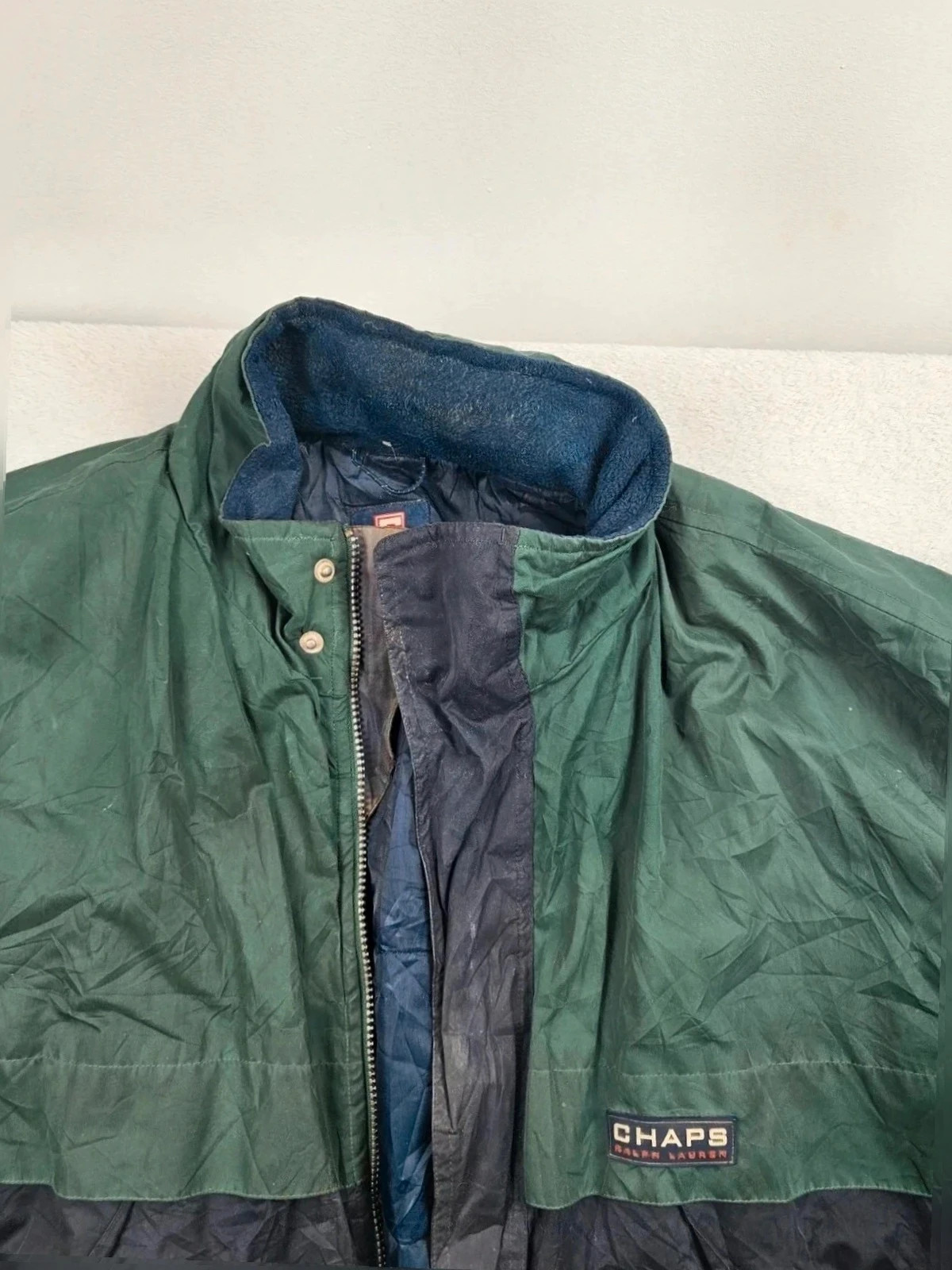 Veste Chaps ralph Lauren vintage Vert et Bleu – CHAPS – taille XL 2
