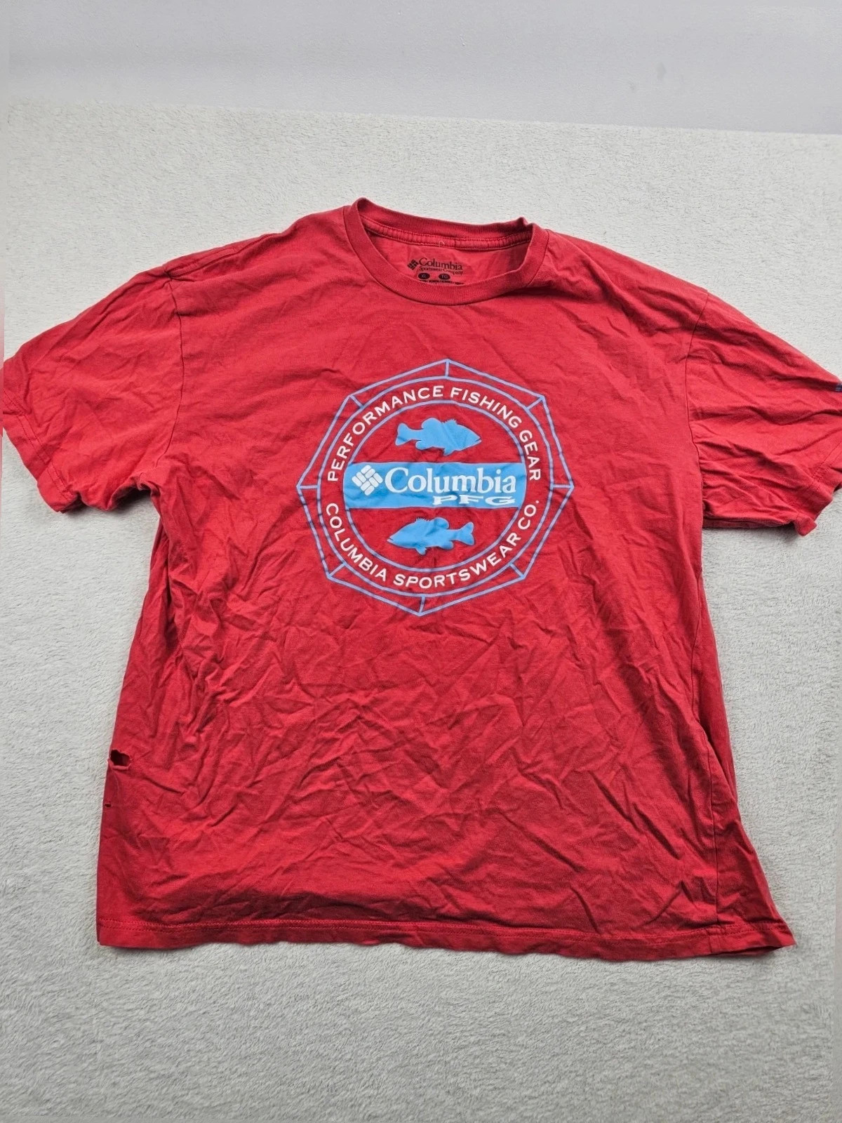 T-shirt Columbia PFG rouge bleu Blanc XL