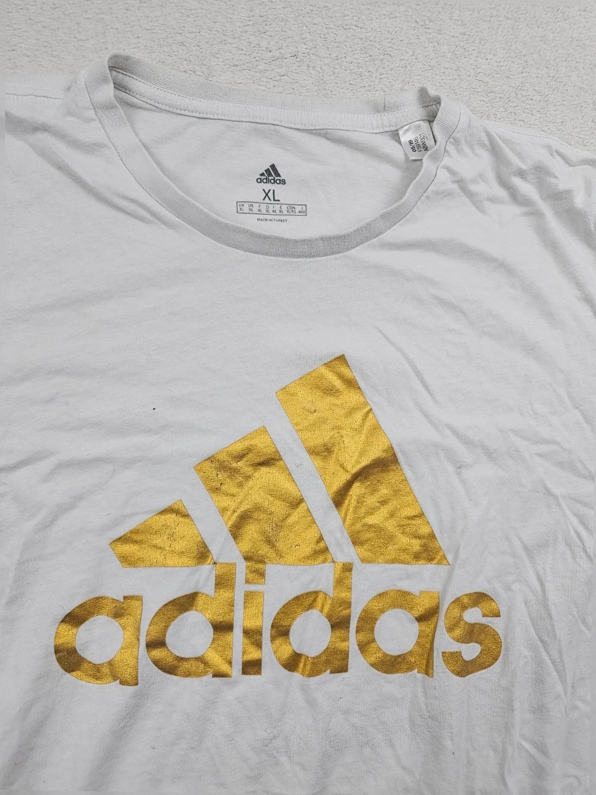 T-shirt Adidas Blanc Et Or col Rond XL – adidas – taille XL 2