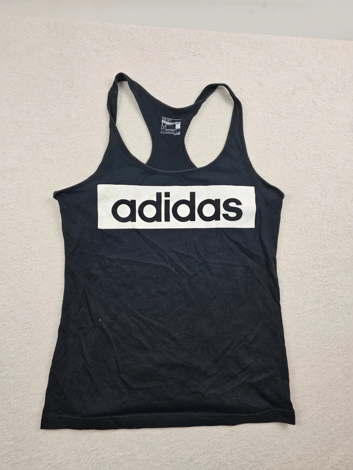 Débardeur Sport Essentials Adidas Noir et Blanc Femme M
