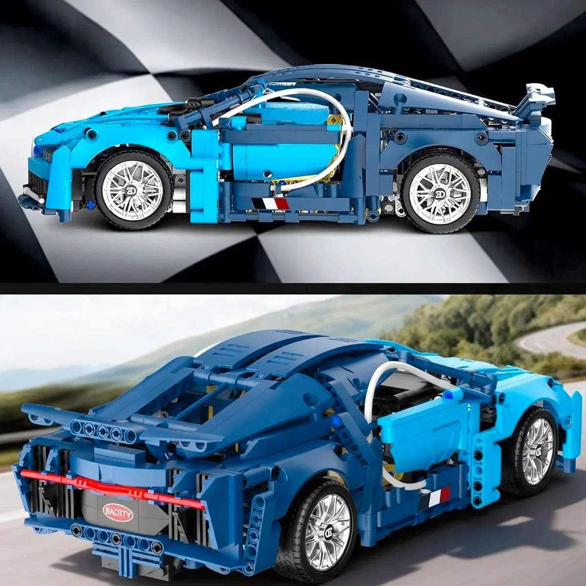 Voiture en bloc de construction style Bugatti Chiron – taille Taille unique 3