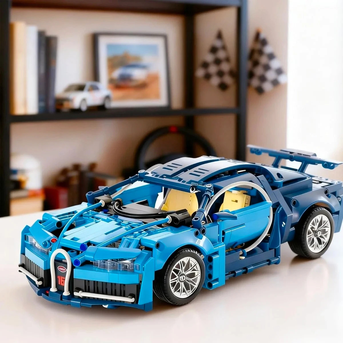 Voiture en bloc de construction style Bugatti Chiron