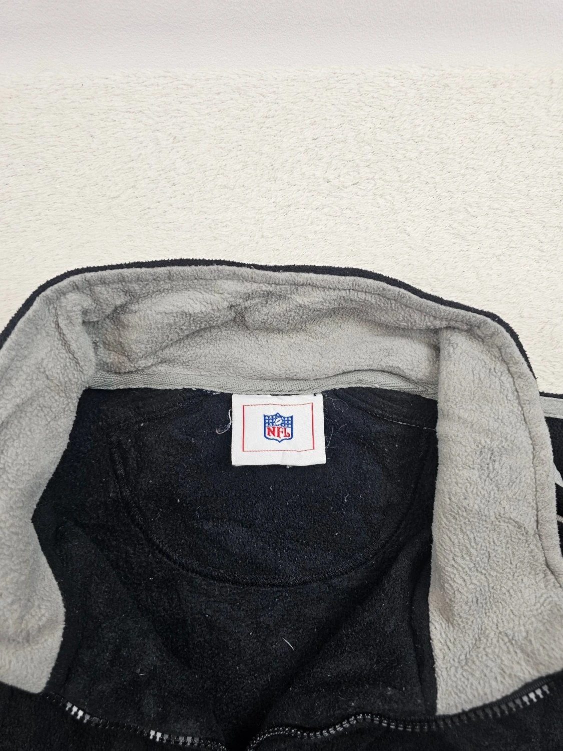 Veste polaire NFL Raiders col montant zippé demi-zip bandes contrastantes noir Homme taille XL – NFL – taille XL 3