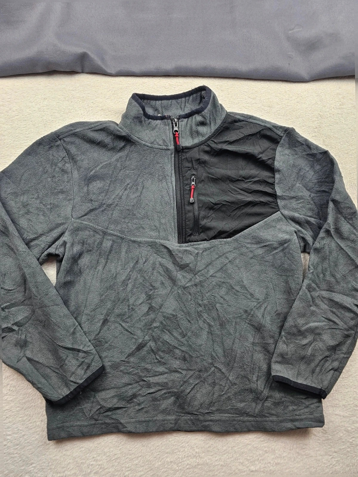 Starter pull-over polaire vintage gris et noir S
