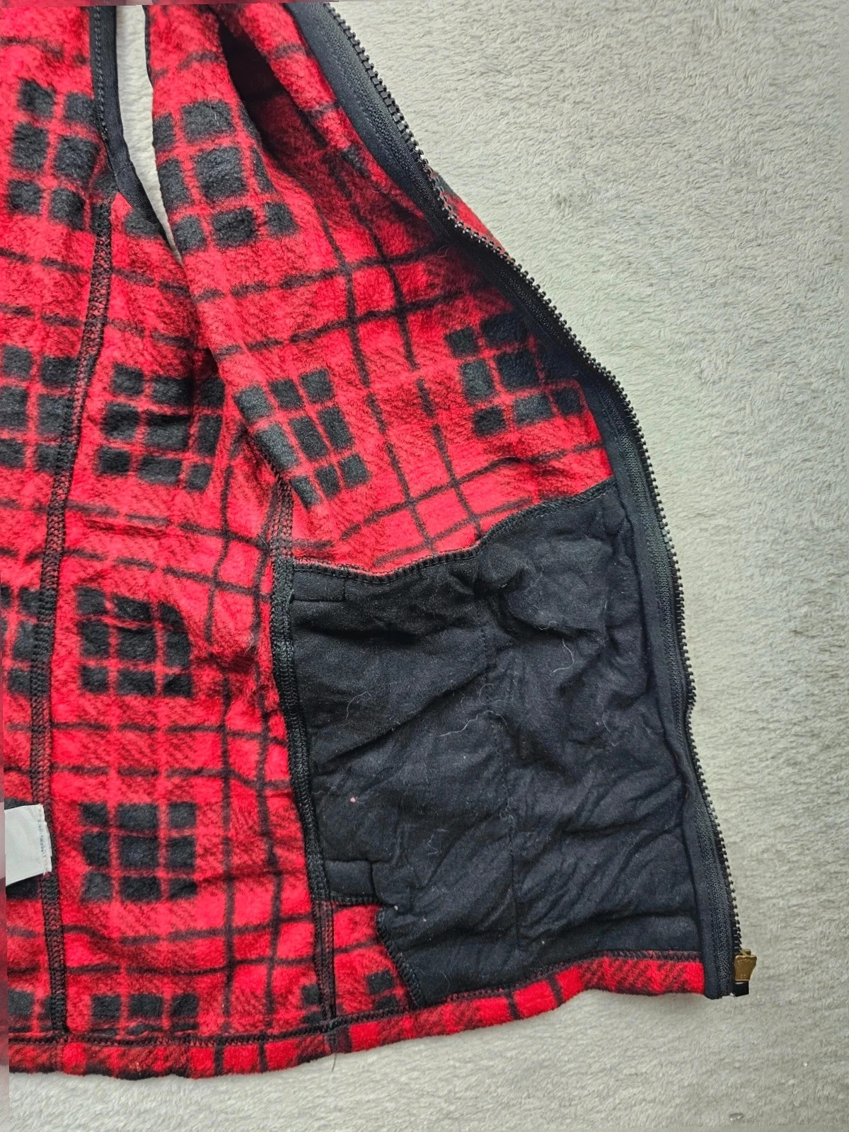 Chaps gilet Polaire Vintage Carreaux Rouge Noir Taille M – CHAPS – taille M / 38 / 10 4