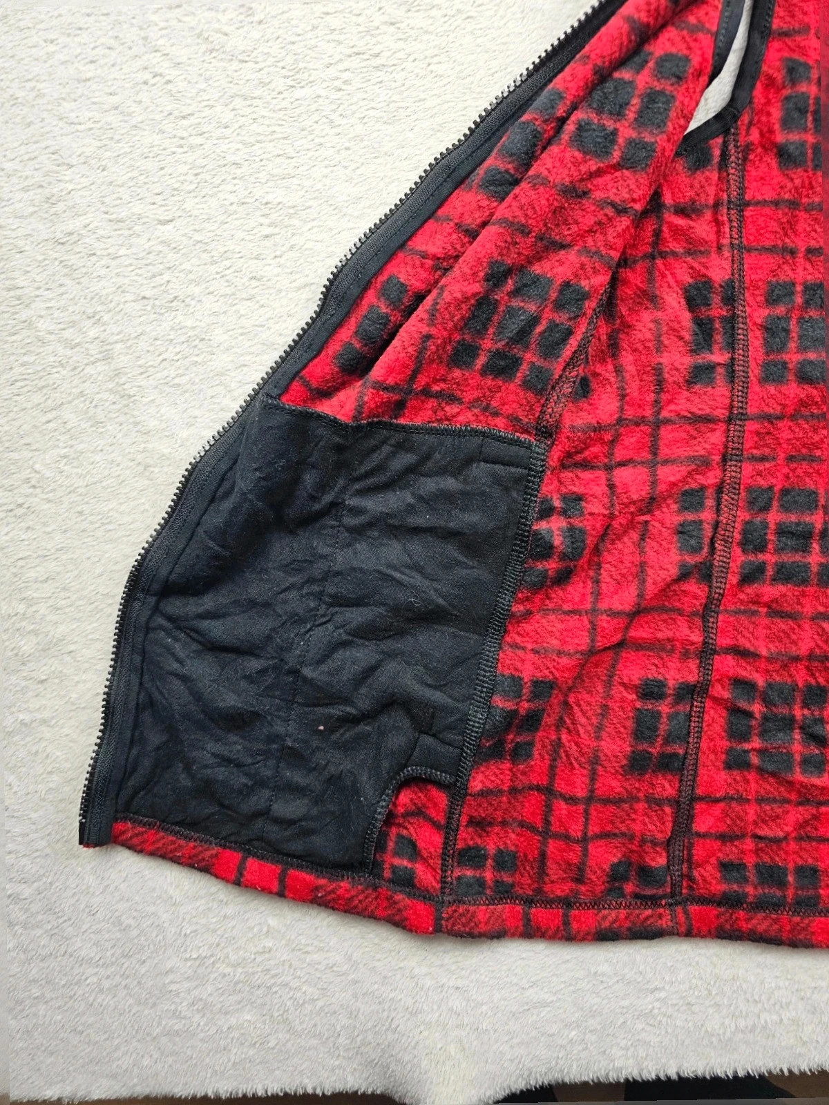 Chaps gilet Polaire Vintage Carreaux Rouge Noir Taille M – CHAPS – taille M / 38 / 10 5