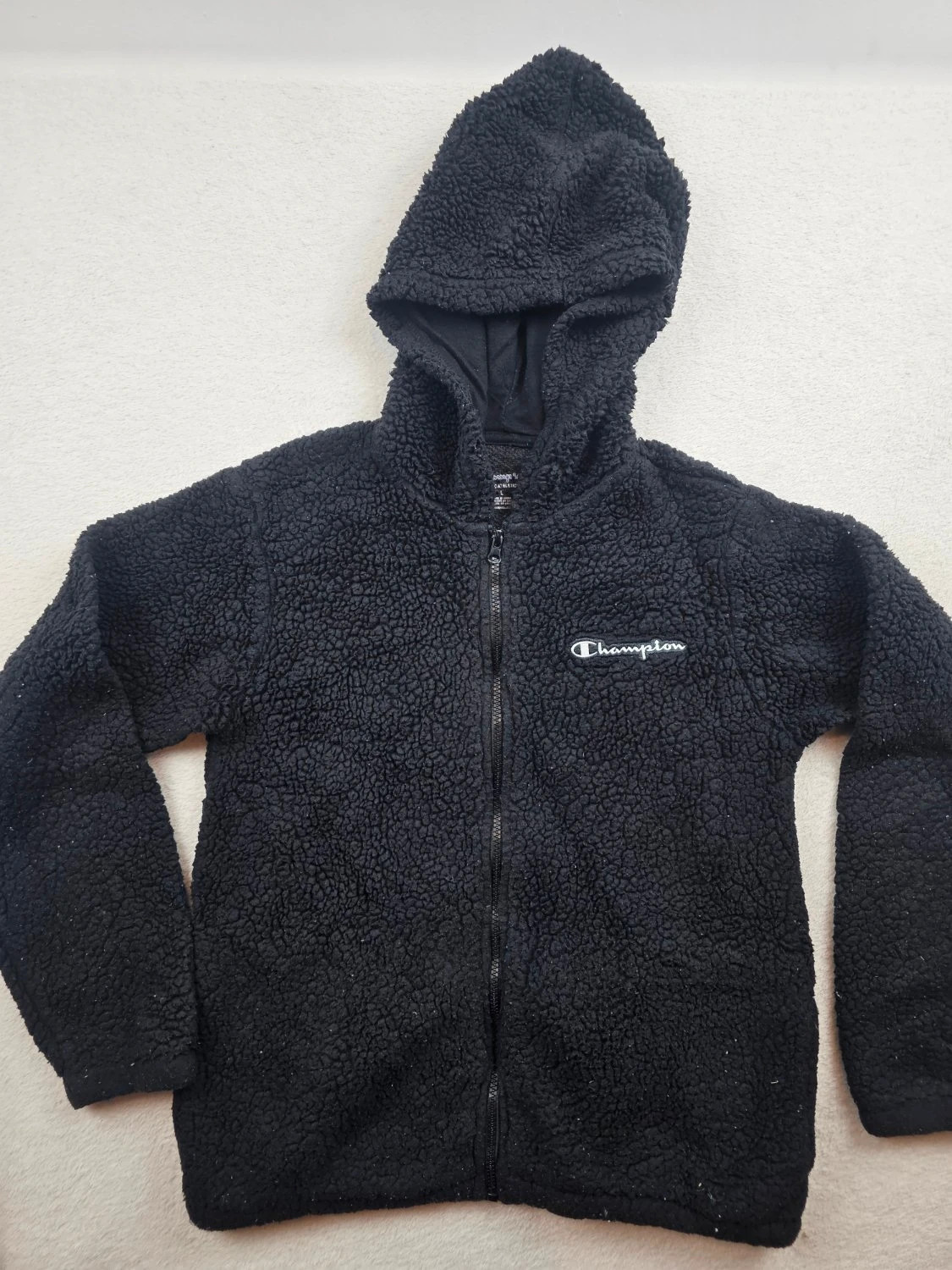 Veste polaire Champion sherpa capuche zippé écusson c noir Homme taille L