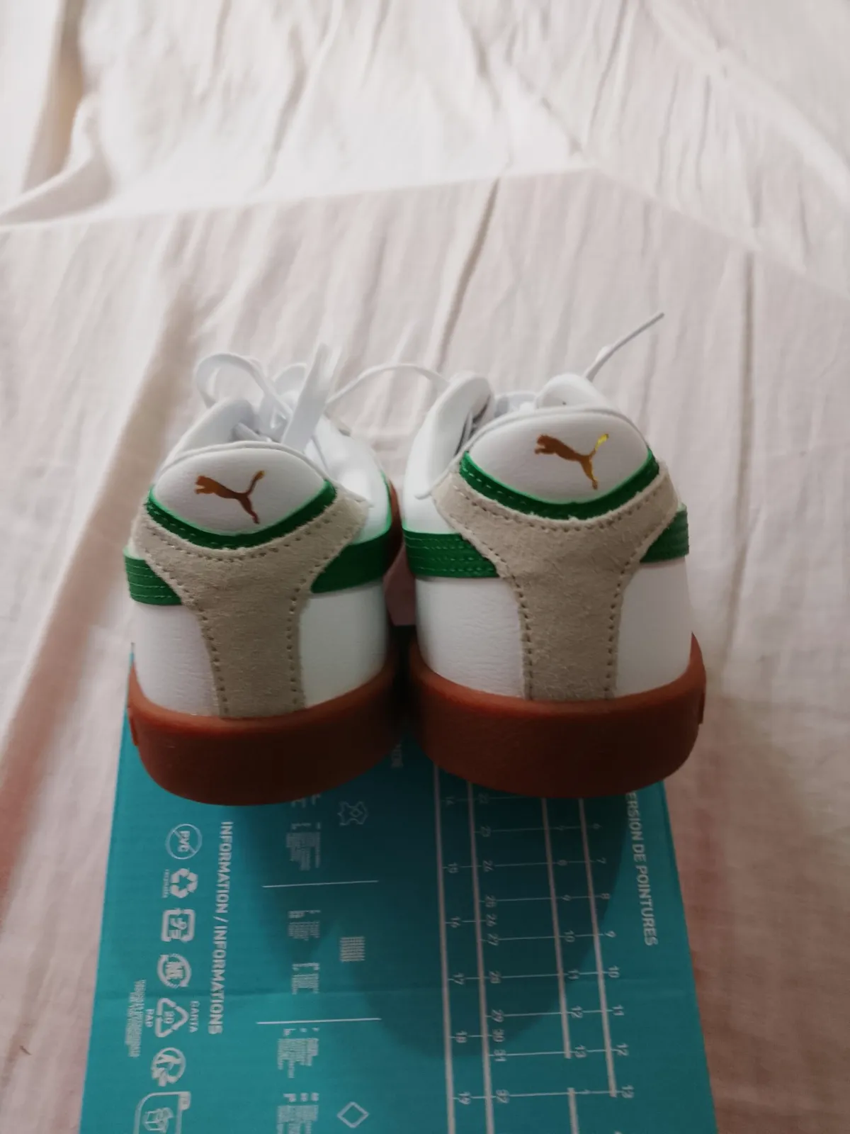 Baskets Puma blanches et vertes avec boîte – Puma – taille EU 40 5
