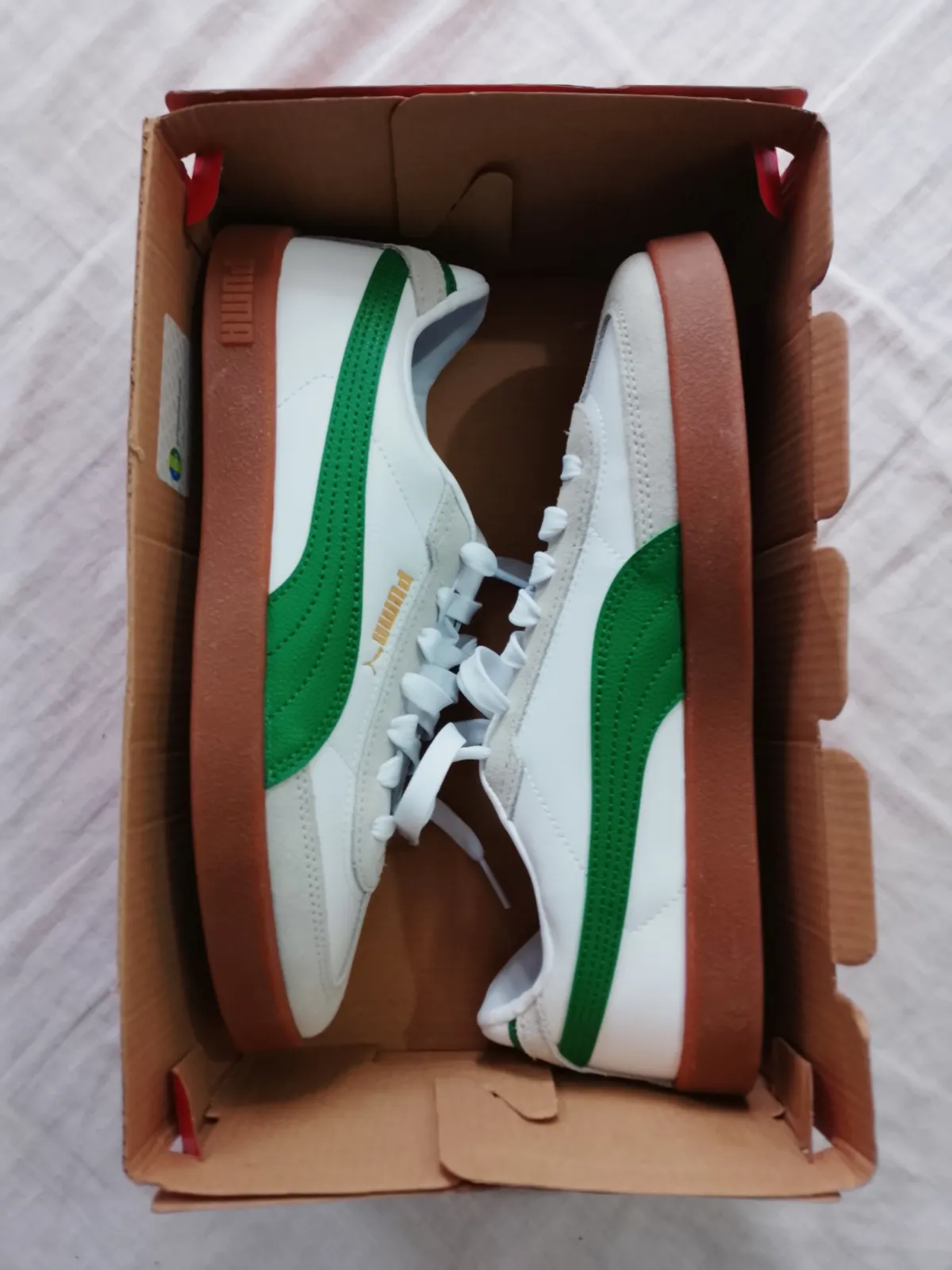 Baskets Puma blanches et vertes avec boîte – Puma – taille EU 40 8