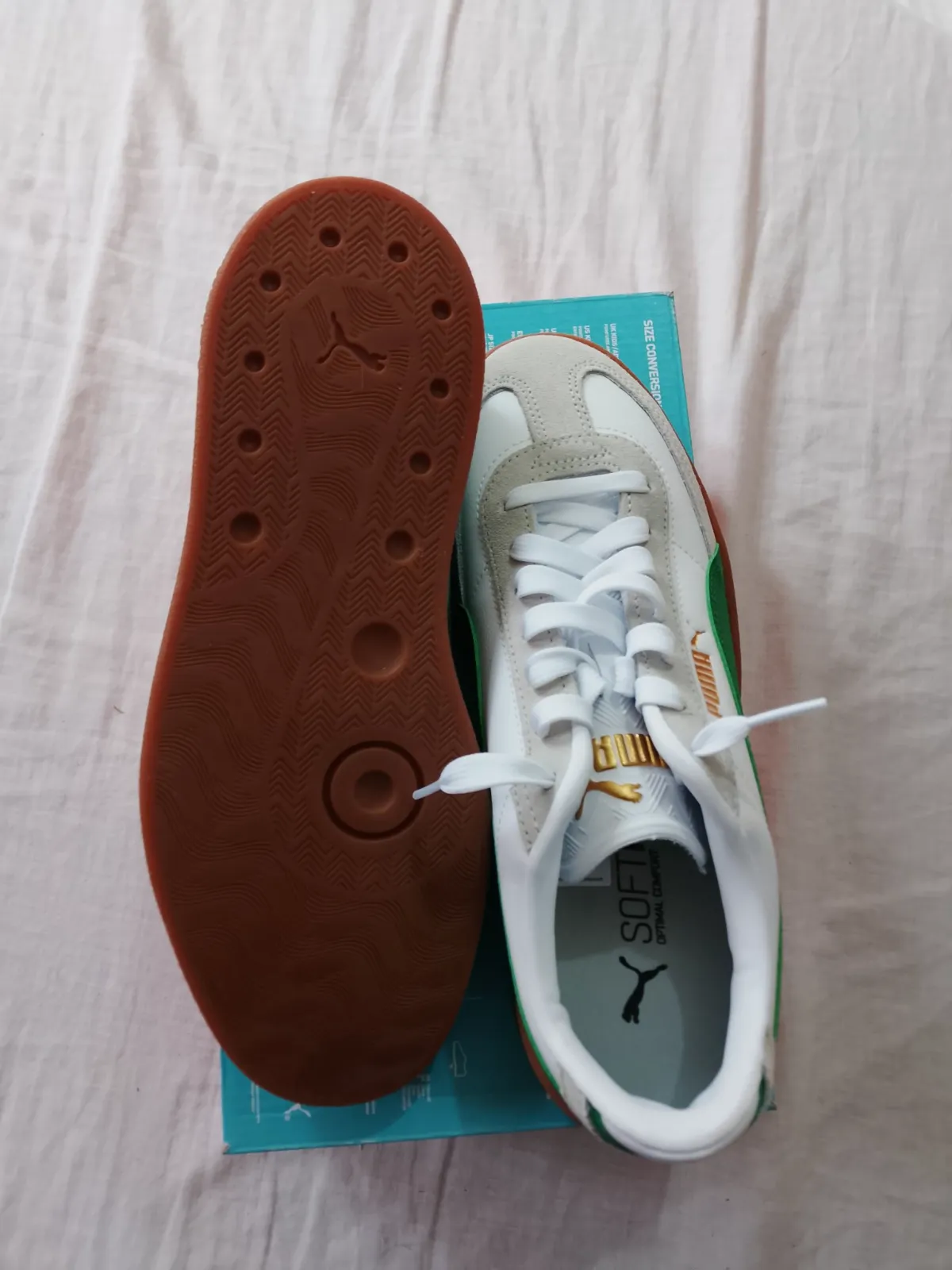 Baskets Puma blanches et vertes avec boîte – Puma – taille EU 40 6