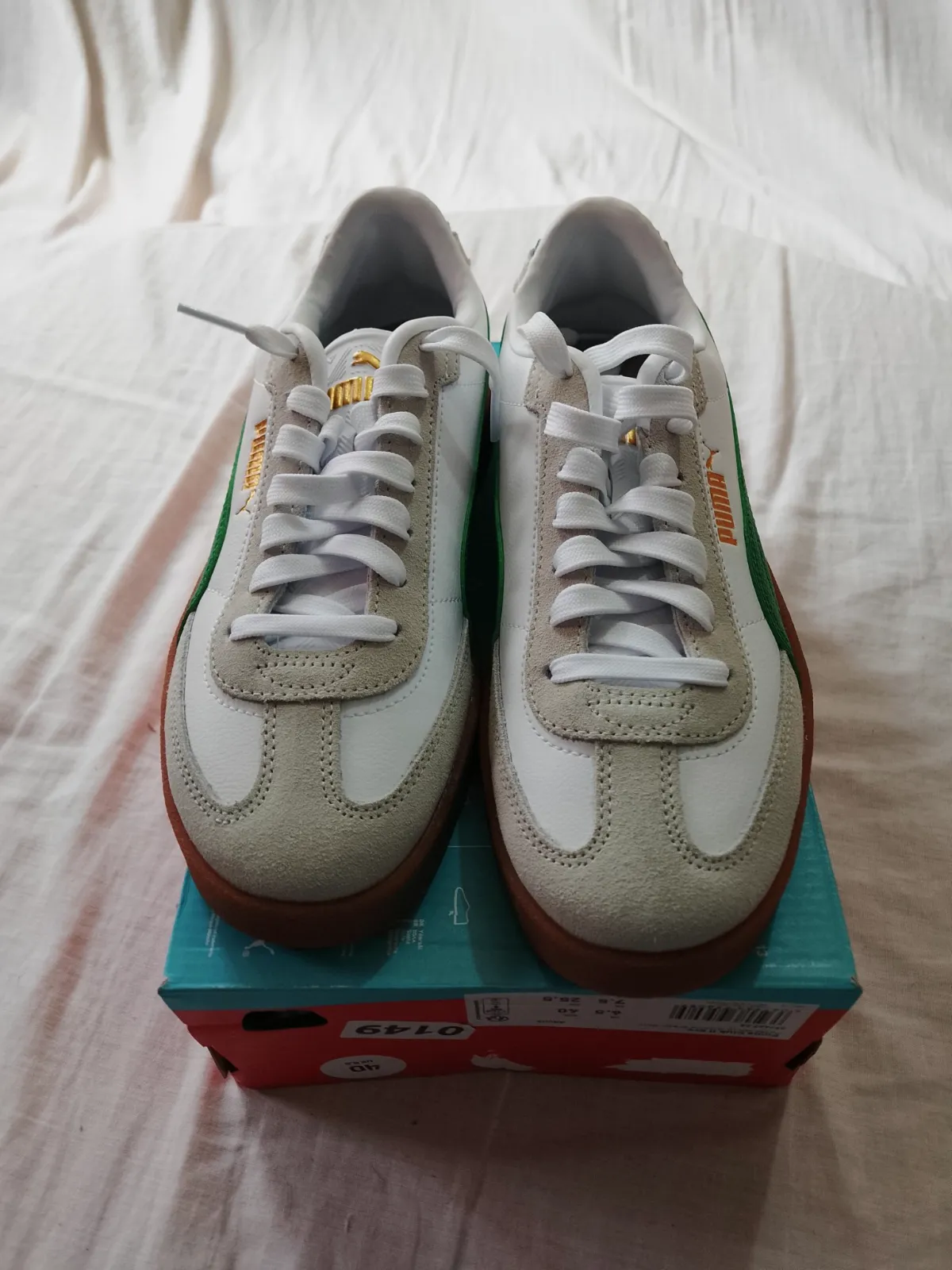 Baskets Puma blanches et vertes avec boîte – Puma – taille EU 40 4