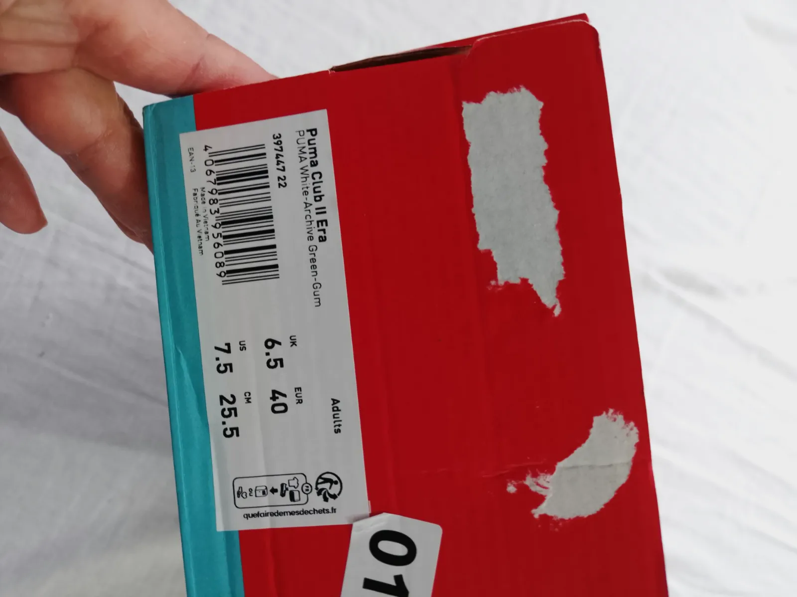 Baskets Puma blanches et vertes avec boîte – Puma – taille EU 40 9