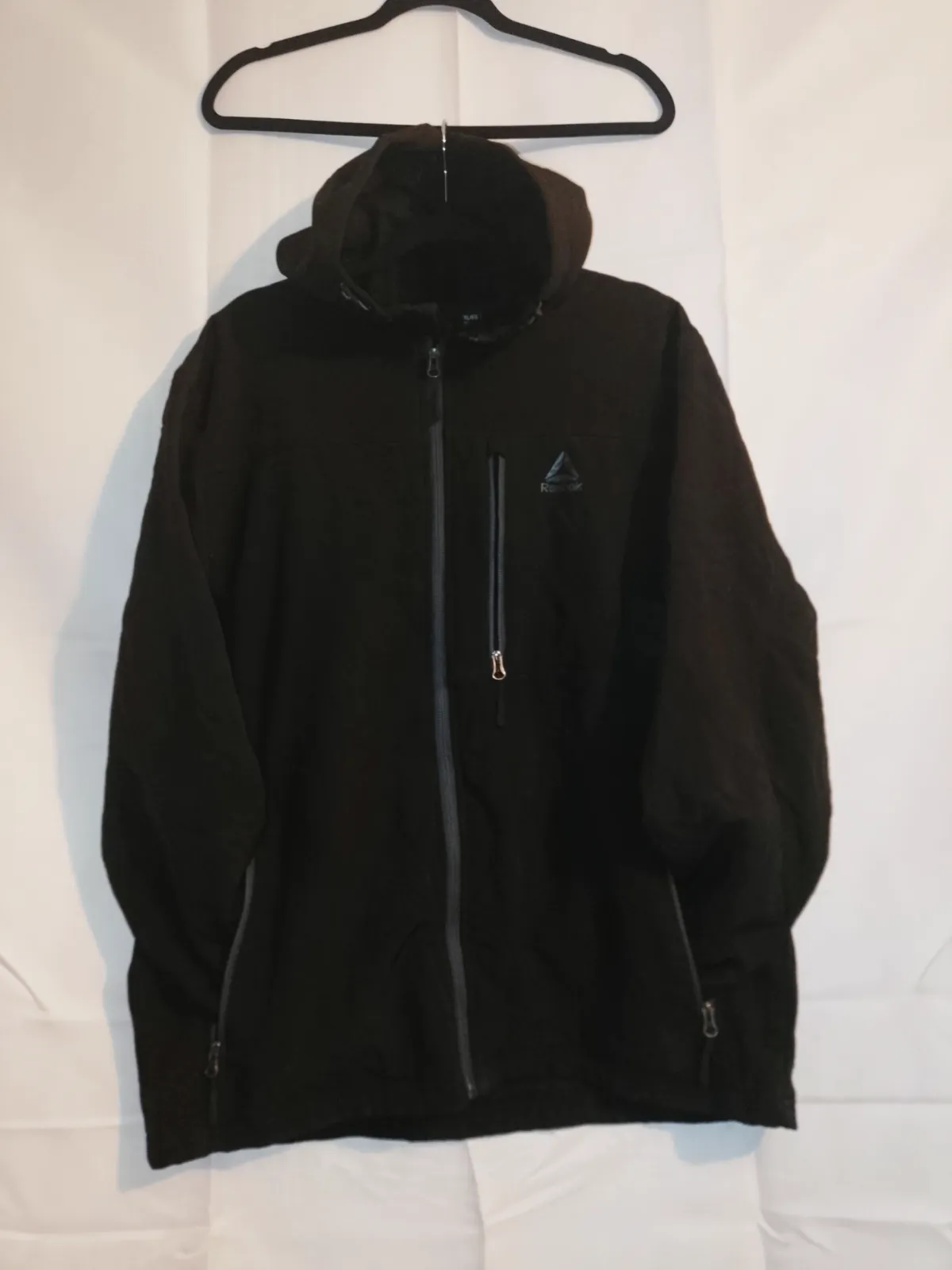 Veste Softshell à Capuche Reebok Noire Polaire — Taille XL